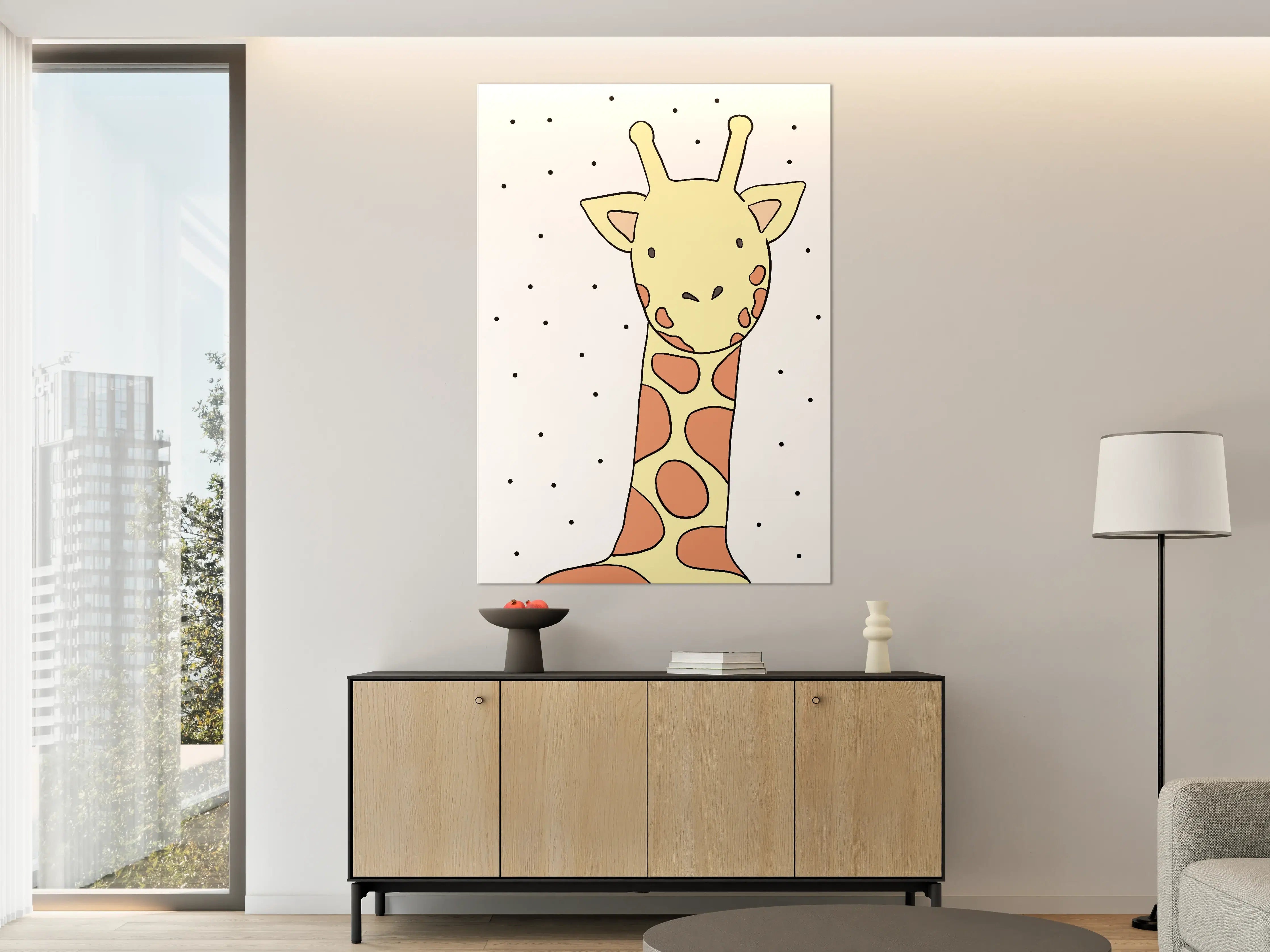 Große Wandbilder - Niedliche Giraffe in Cartoon-Optik