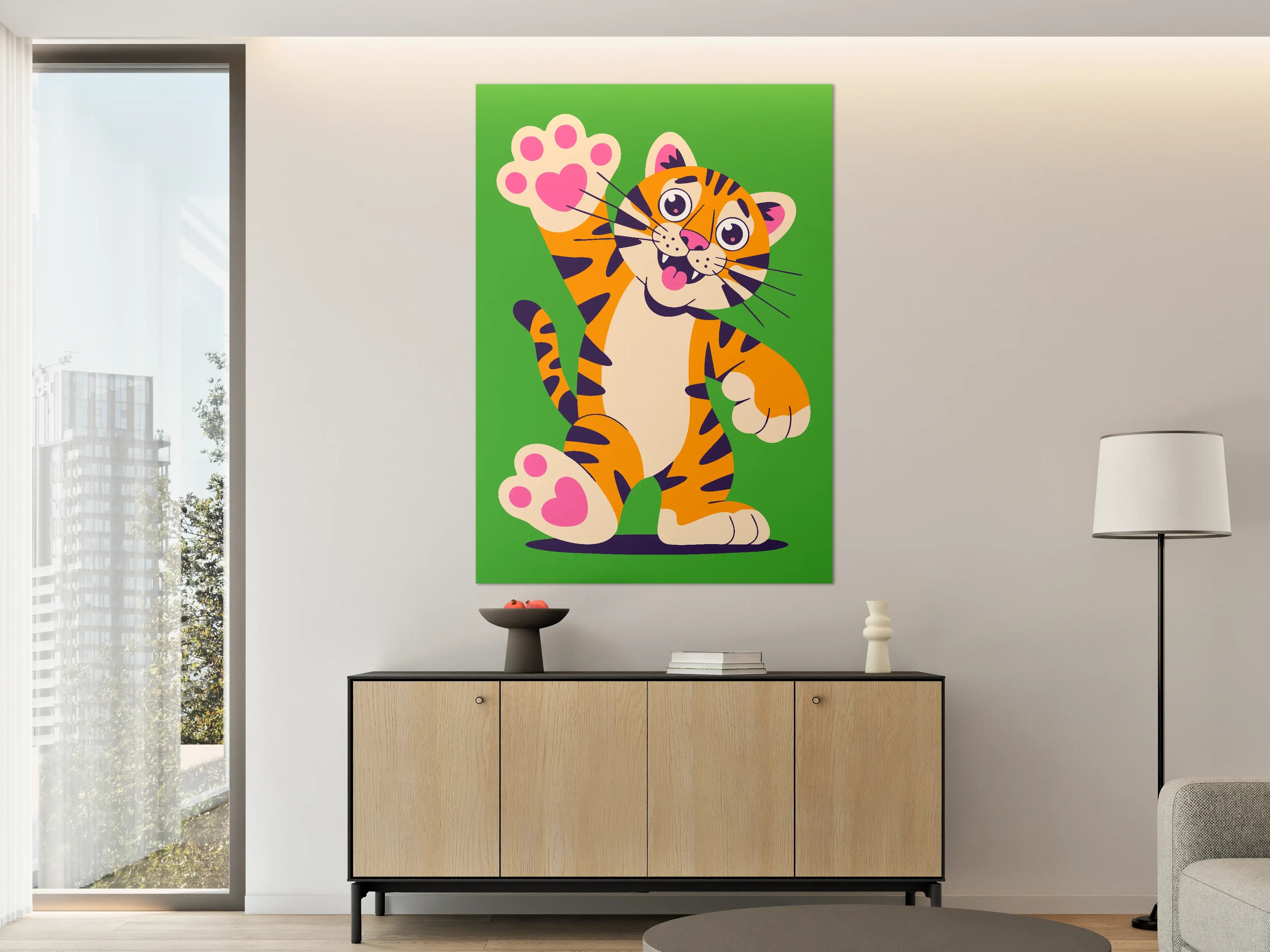 Große Wandbilder - Niedlicher Cartoon-Tiger
