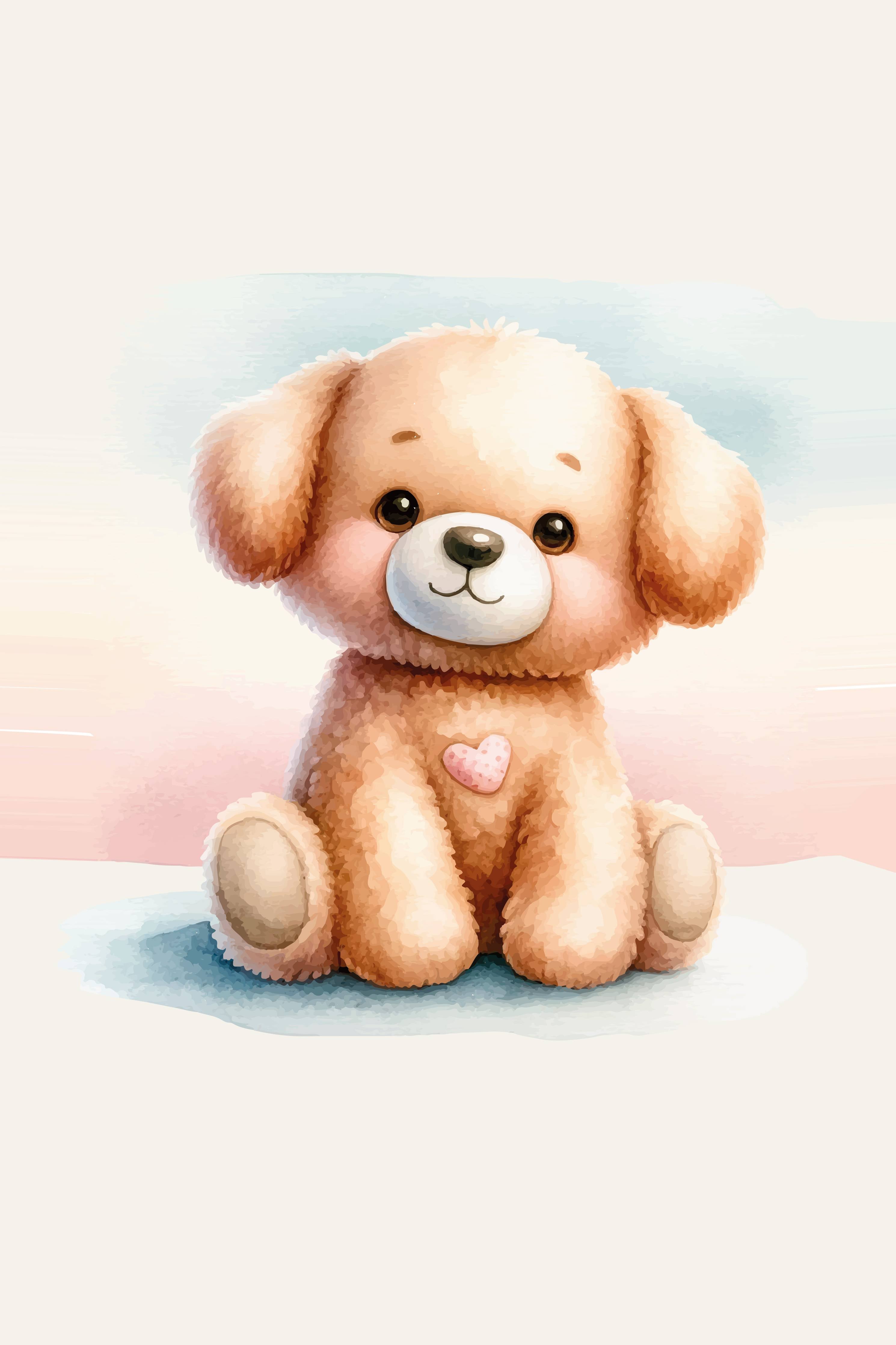 Große Wandbilder-Niedlicher Teddy mit Herzenmotiv