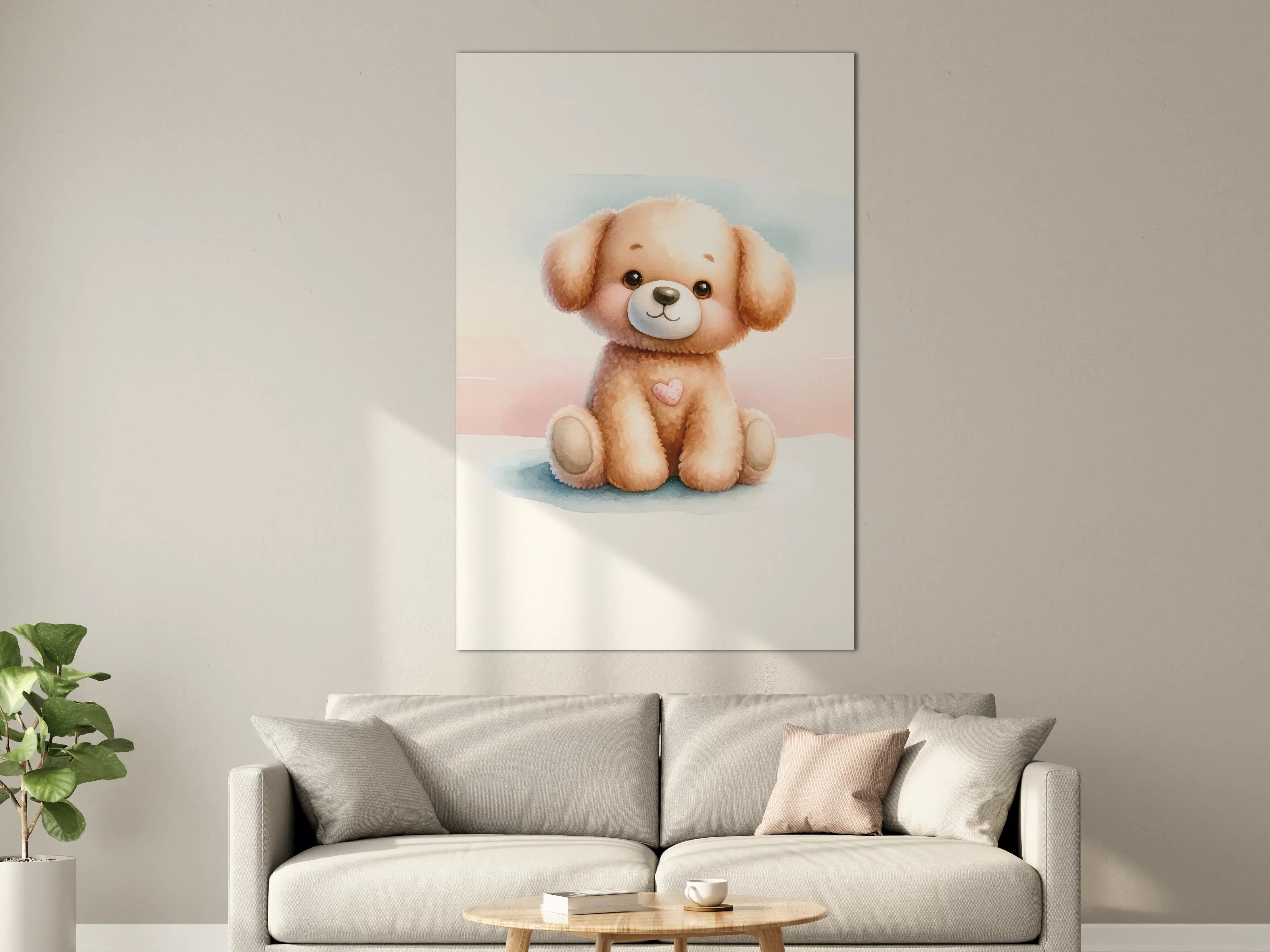 Große Wandbilder - Niedlicher Teddy mit Herzenmotiv