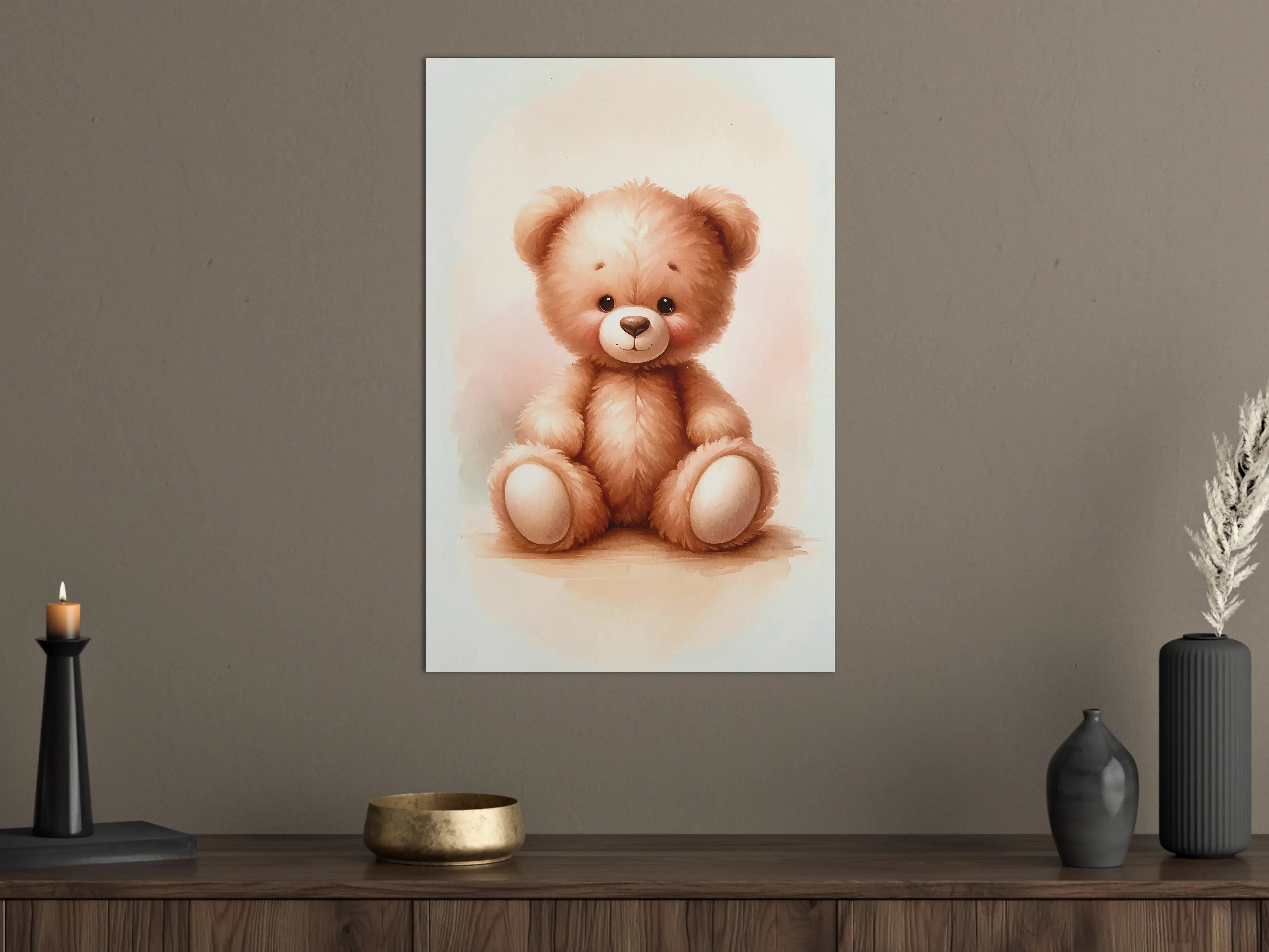 Große Wandbilder - Niedlicher Teddybär in warmen Farben