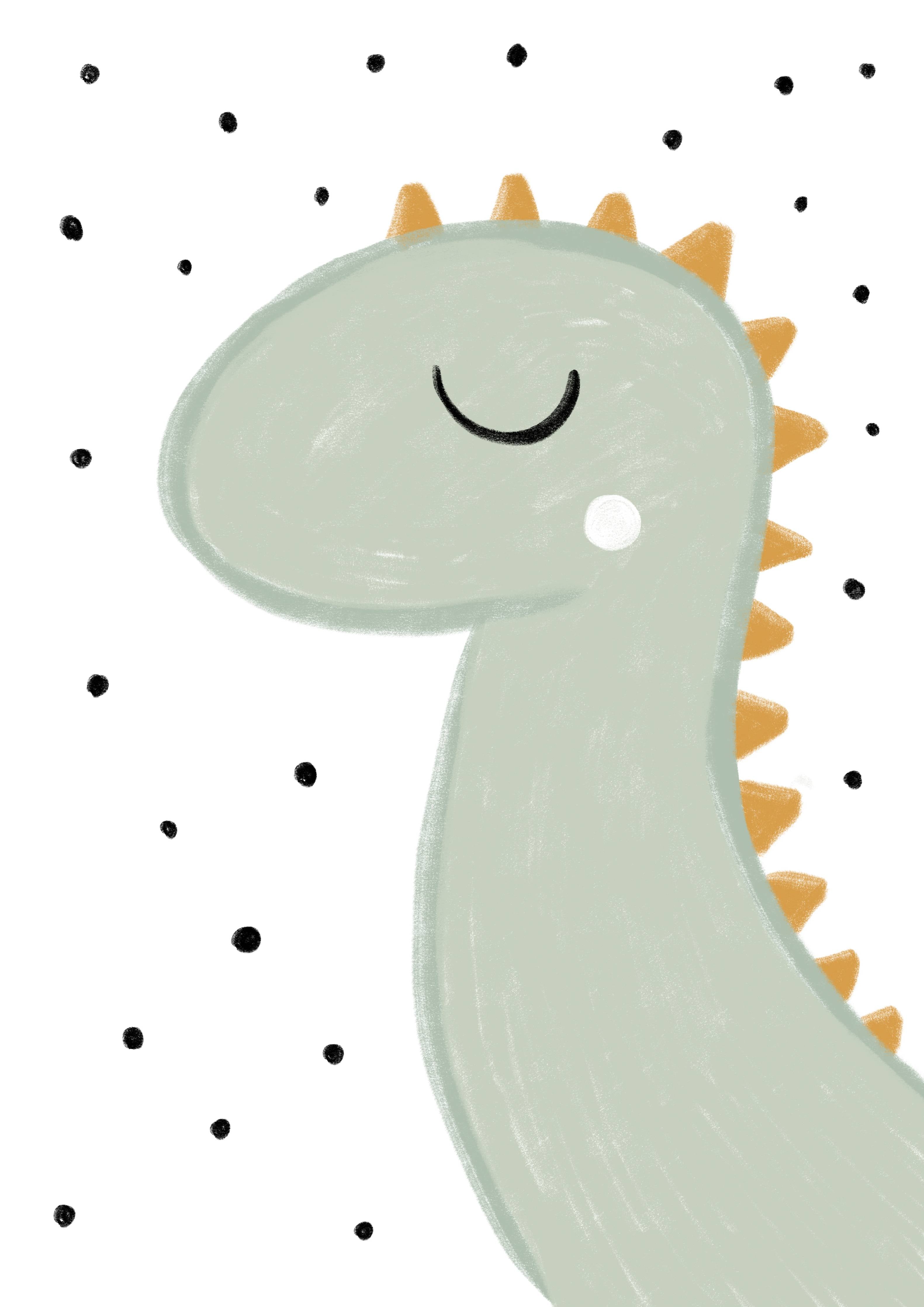Große Wandbilder-Niedliches Dinosaurier-Design in Pastellfarben