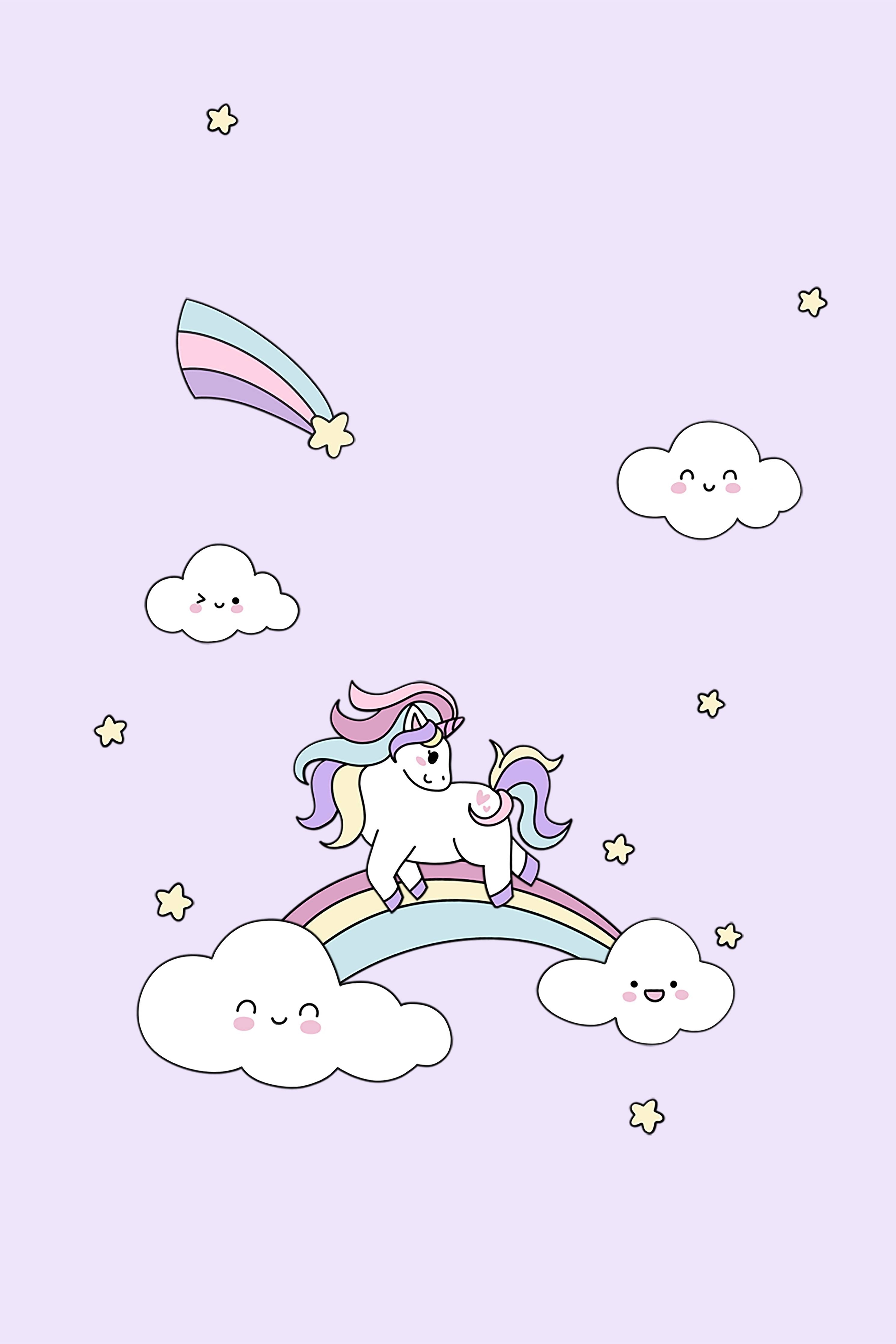 Große Wandbilder-Niedliches Einhorn mit Regenbogen