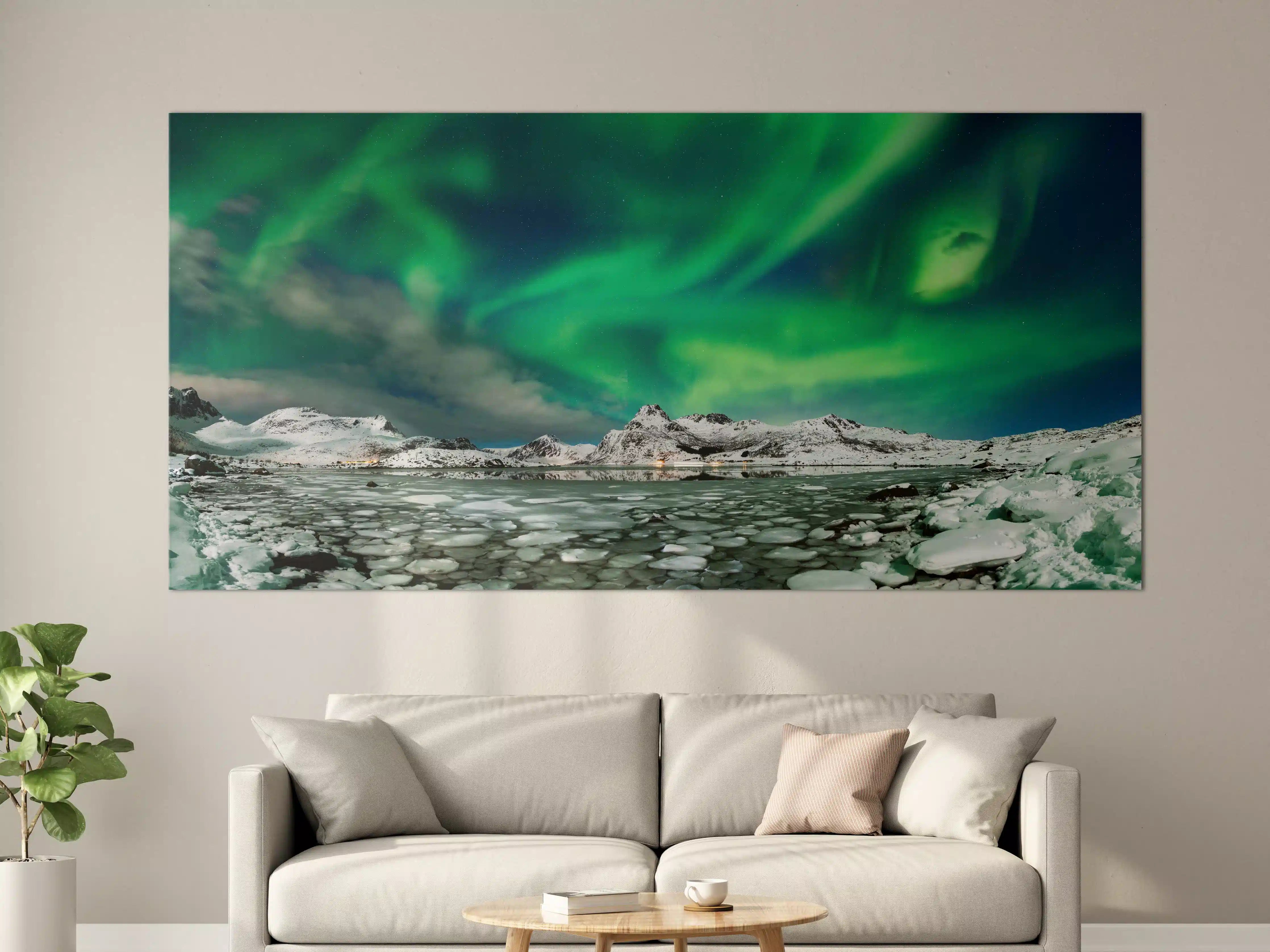 Große Wandbilder - Nordlichter über arktischer Küste