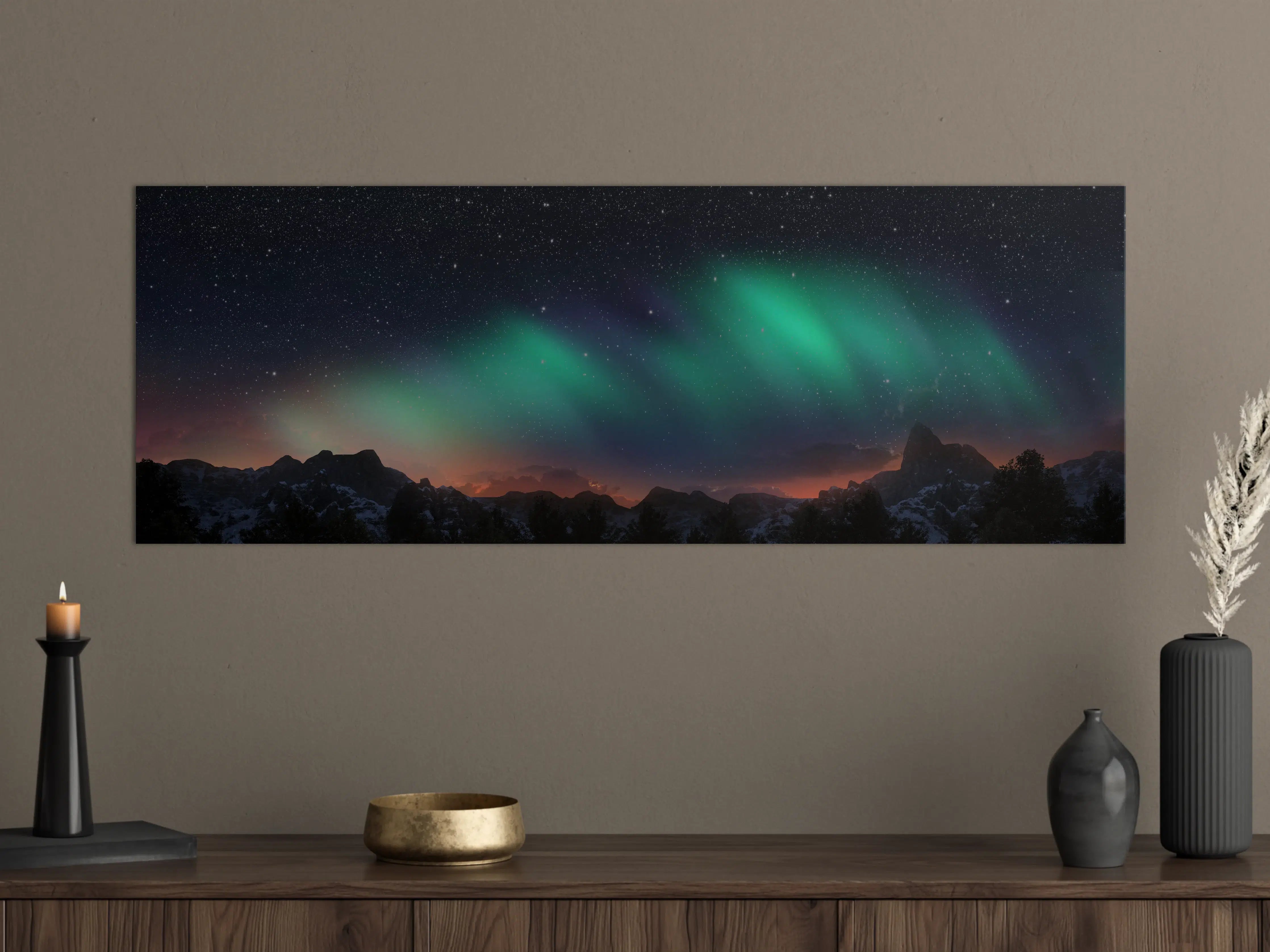 Große Wandbilder - Nordlichter unter Sternenhimmel