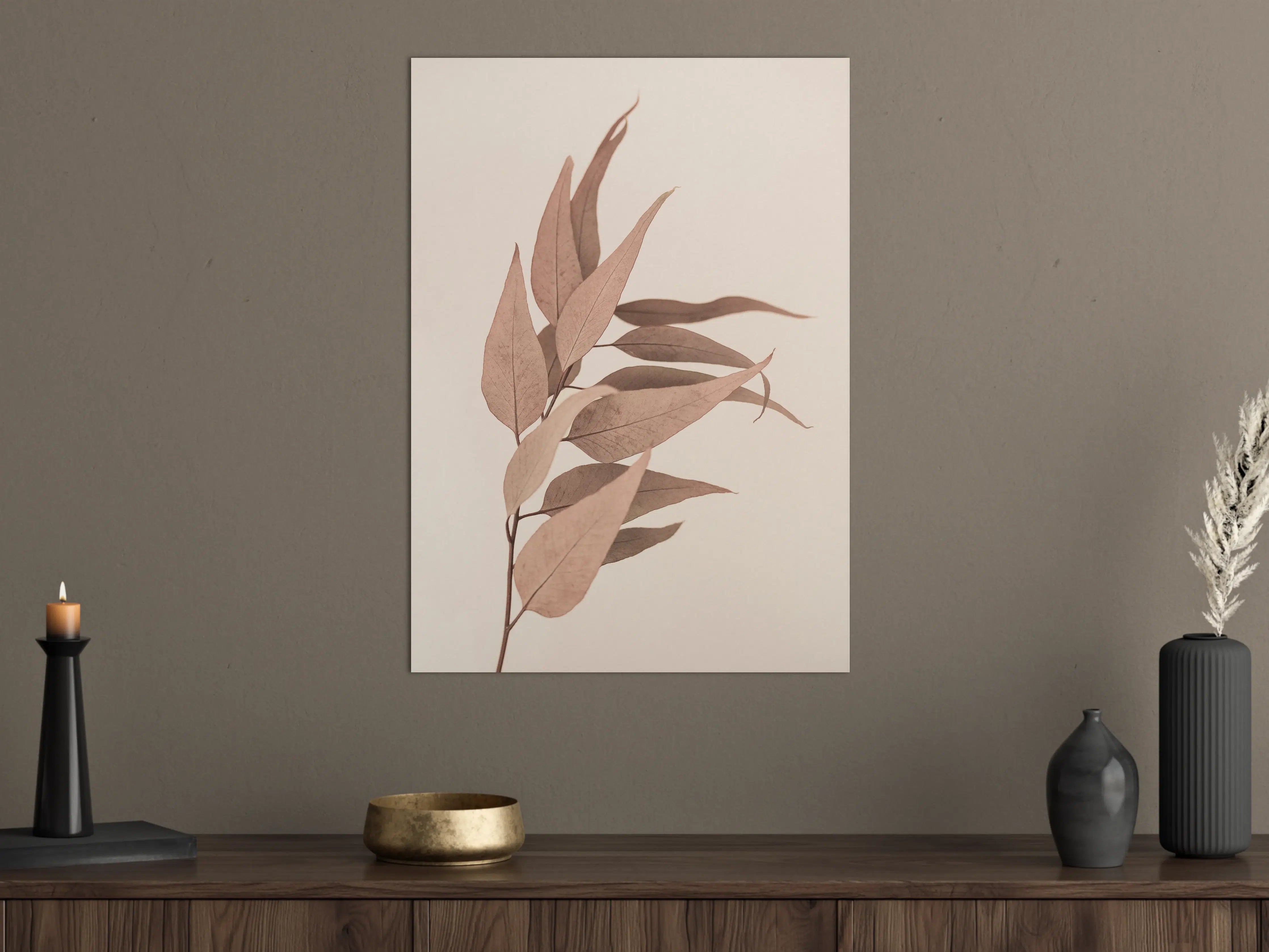 Große Wandbilder - Nudeleaves in sanften Brauntönen
