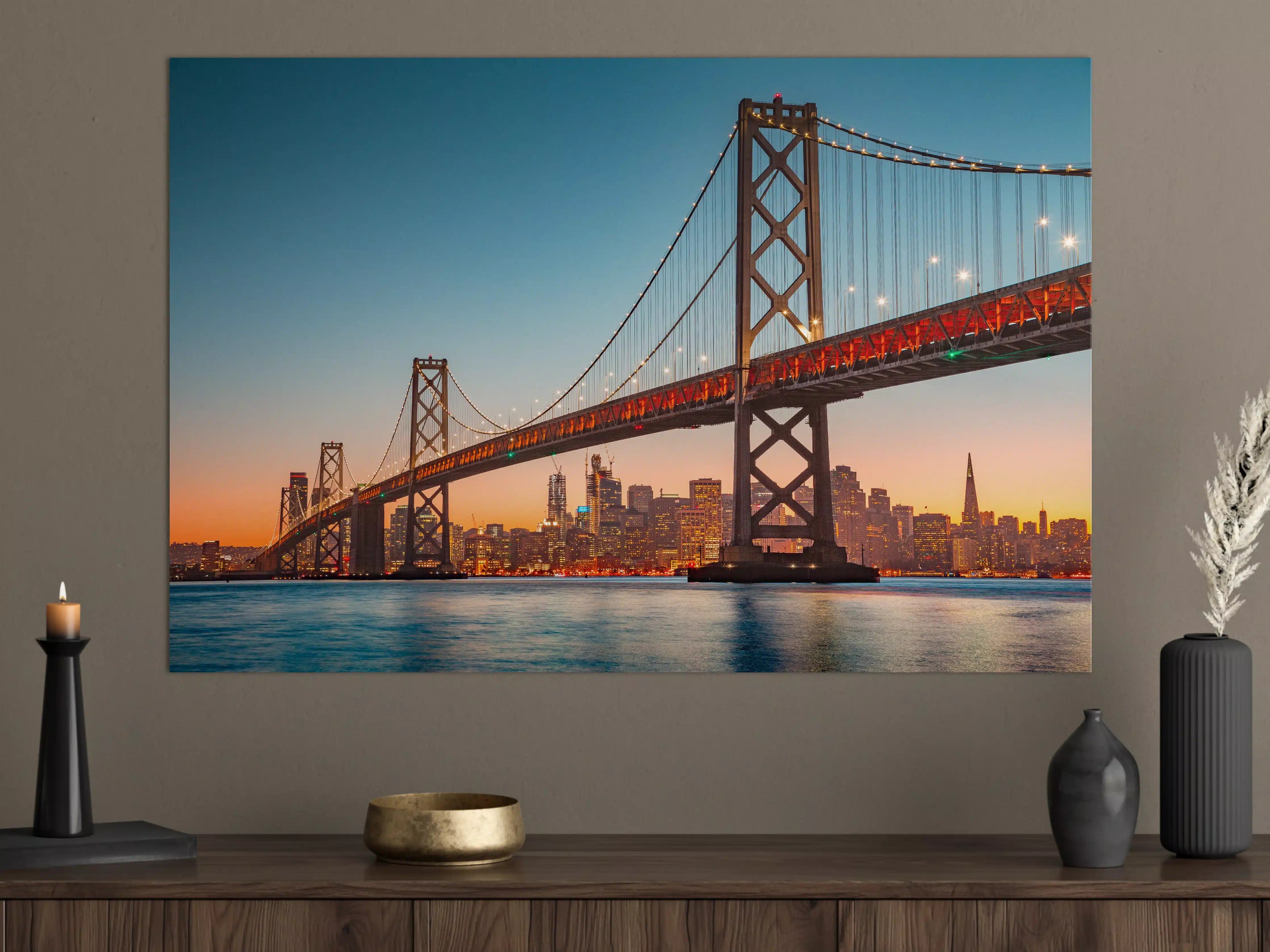 Große Wandbilder - Oakland Bay Bridge bei Abendsonne