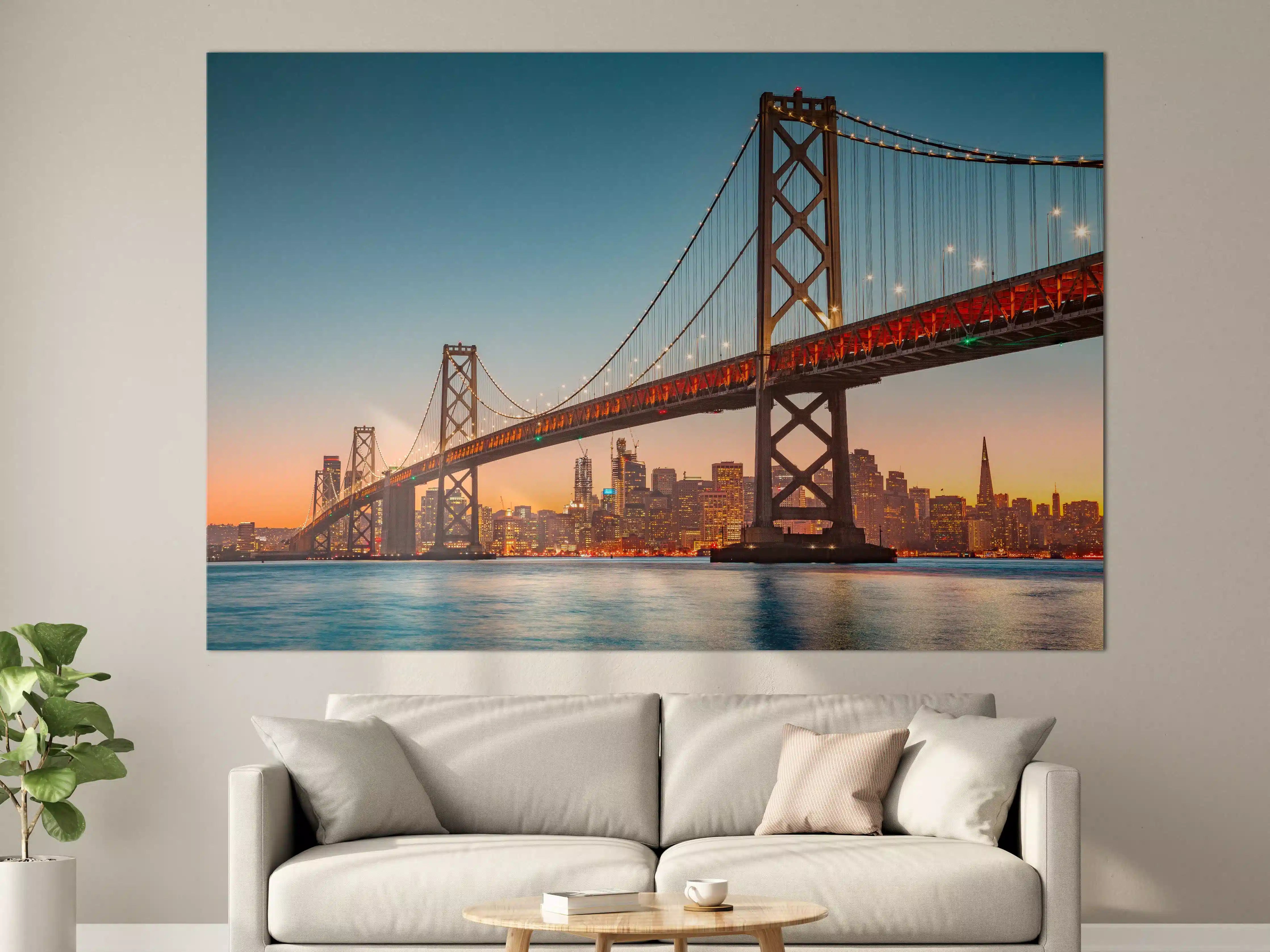 Große Wandbilder - Oakland Bay Bridge bei Abendsonne