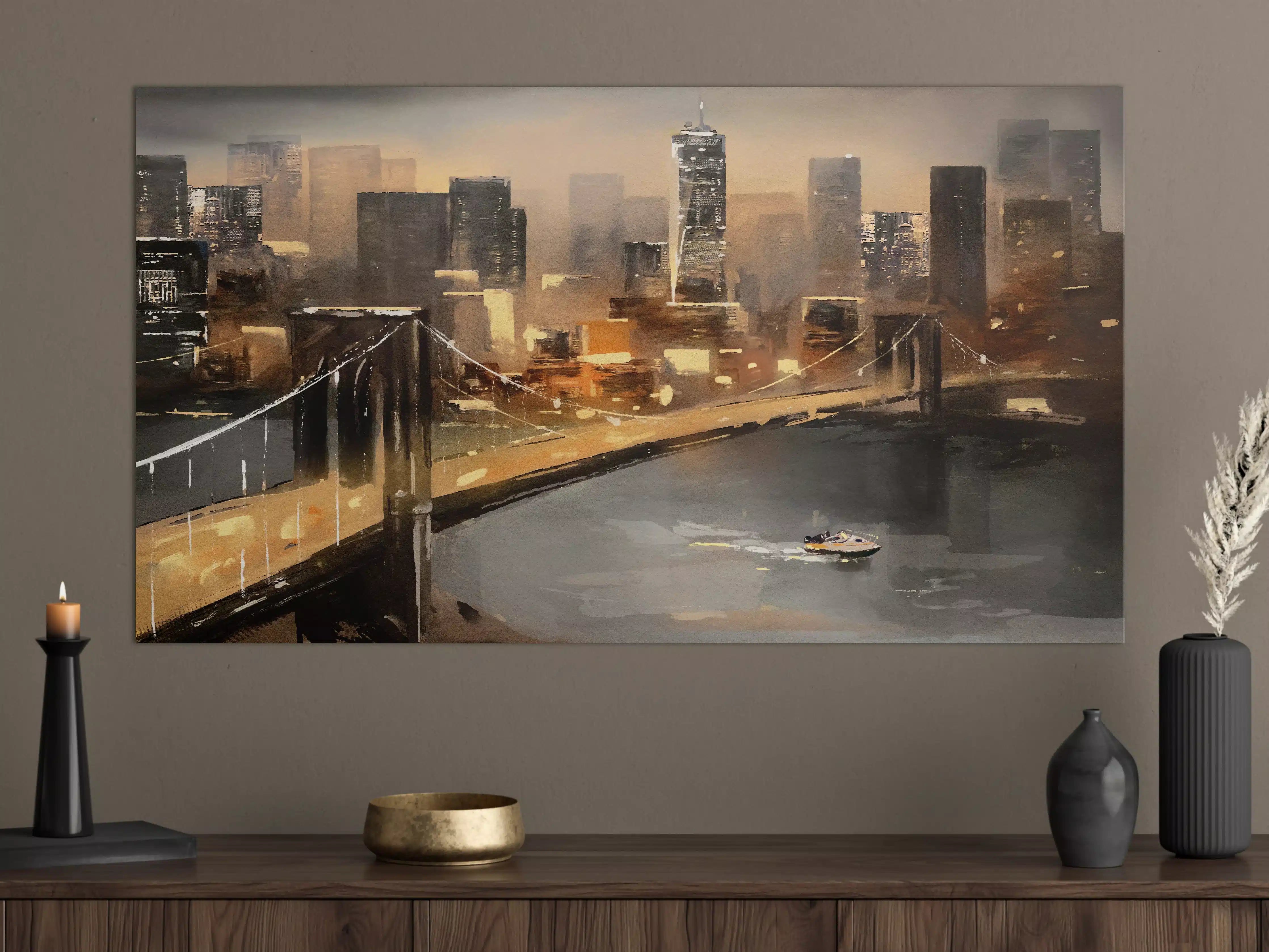 Große Wandbilder - Ölgemälde auf Leinwand - Ansicht von New York