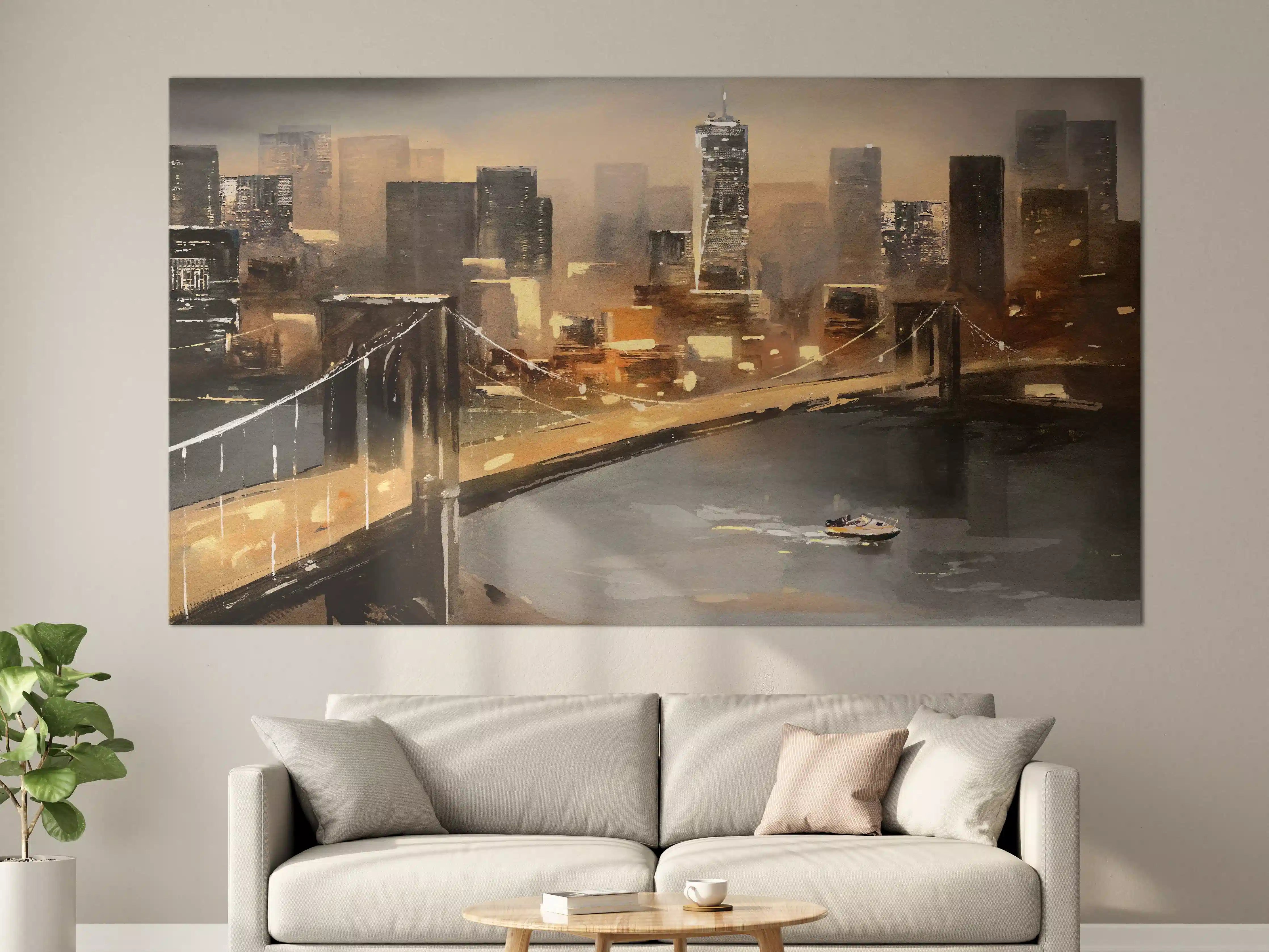 Große Wandbilder - Ölgemälde auf Leinwand - Ansicht von New York