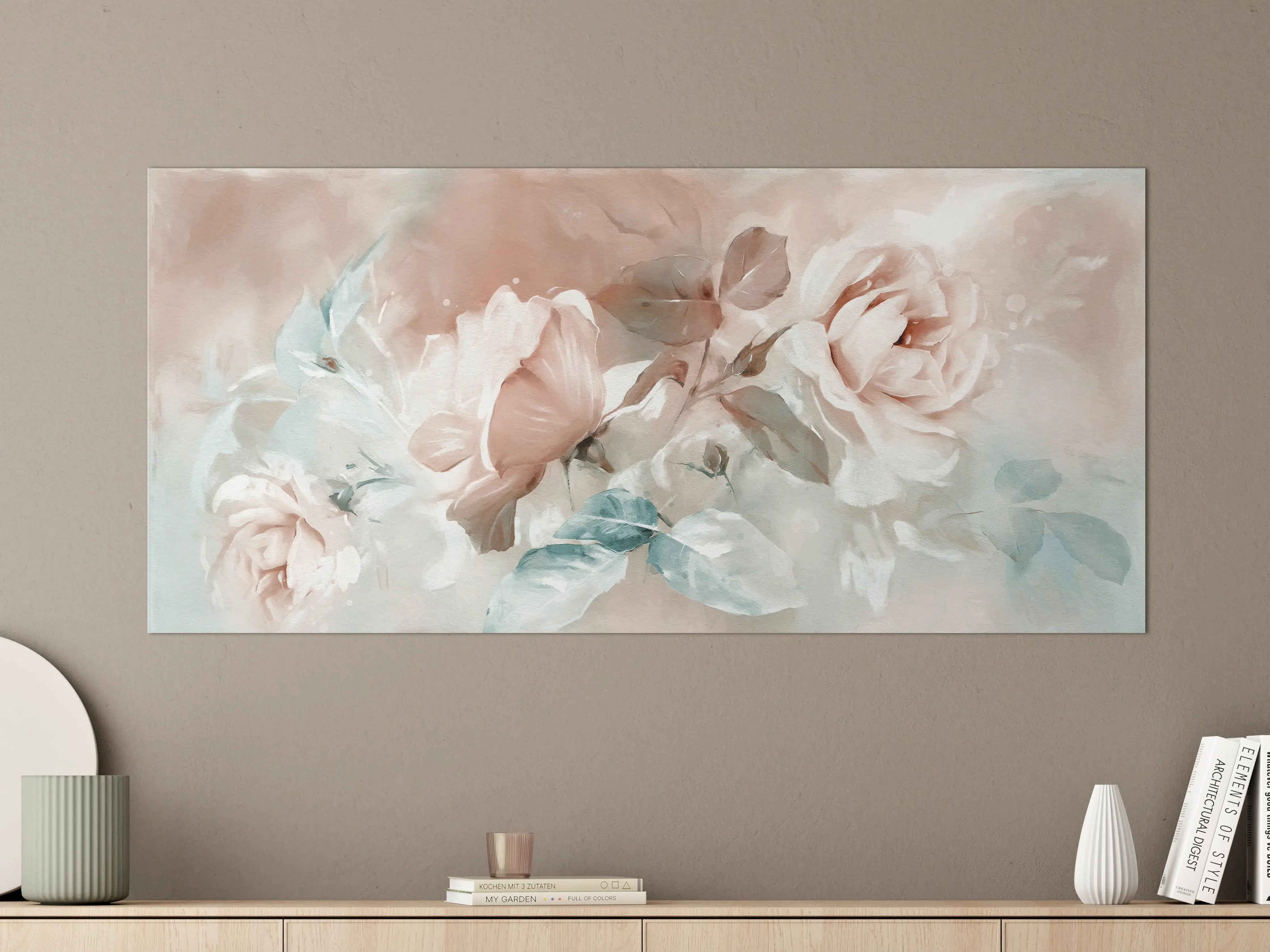 Große Wandbilder - Ölgemälde mit Rose