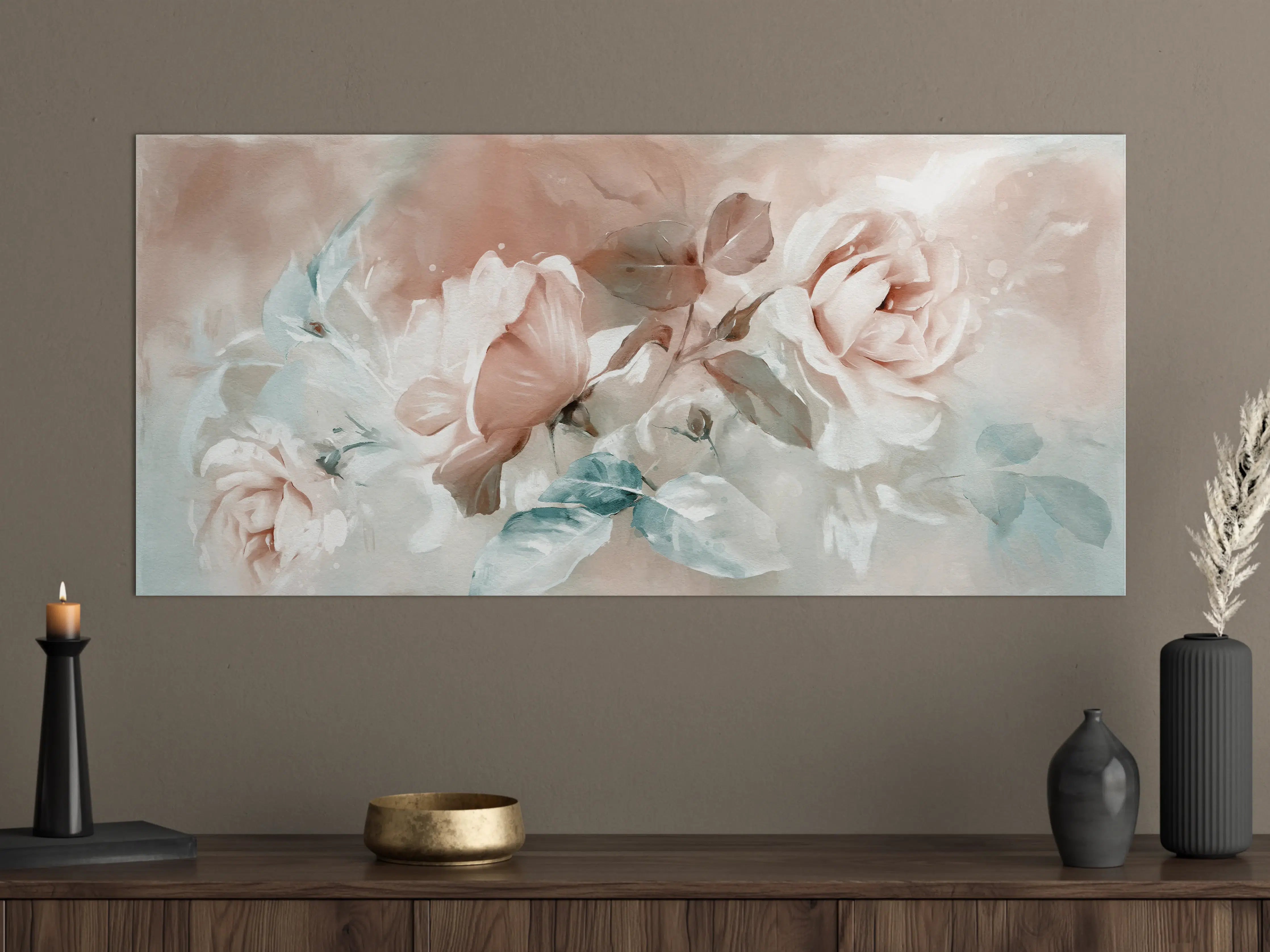 Große Wandbilder - Ölgemälde mit Rose