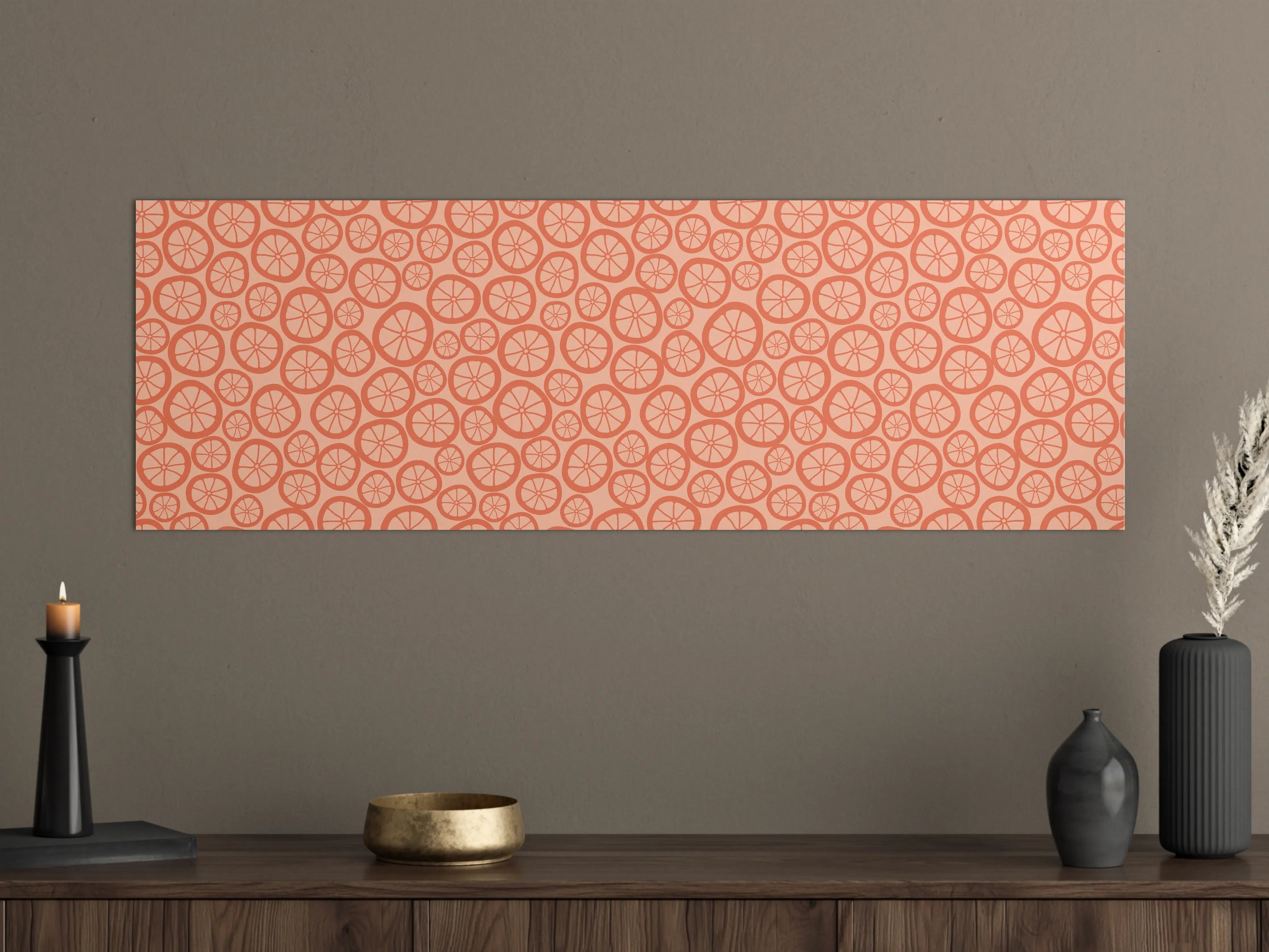 Große Wandbilder - Orange Zitrus-Muster