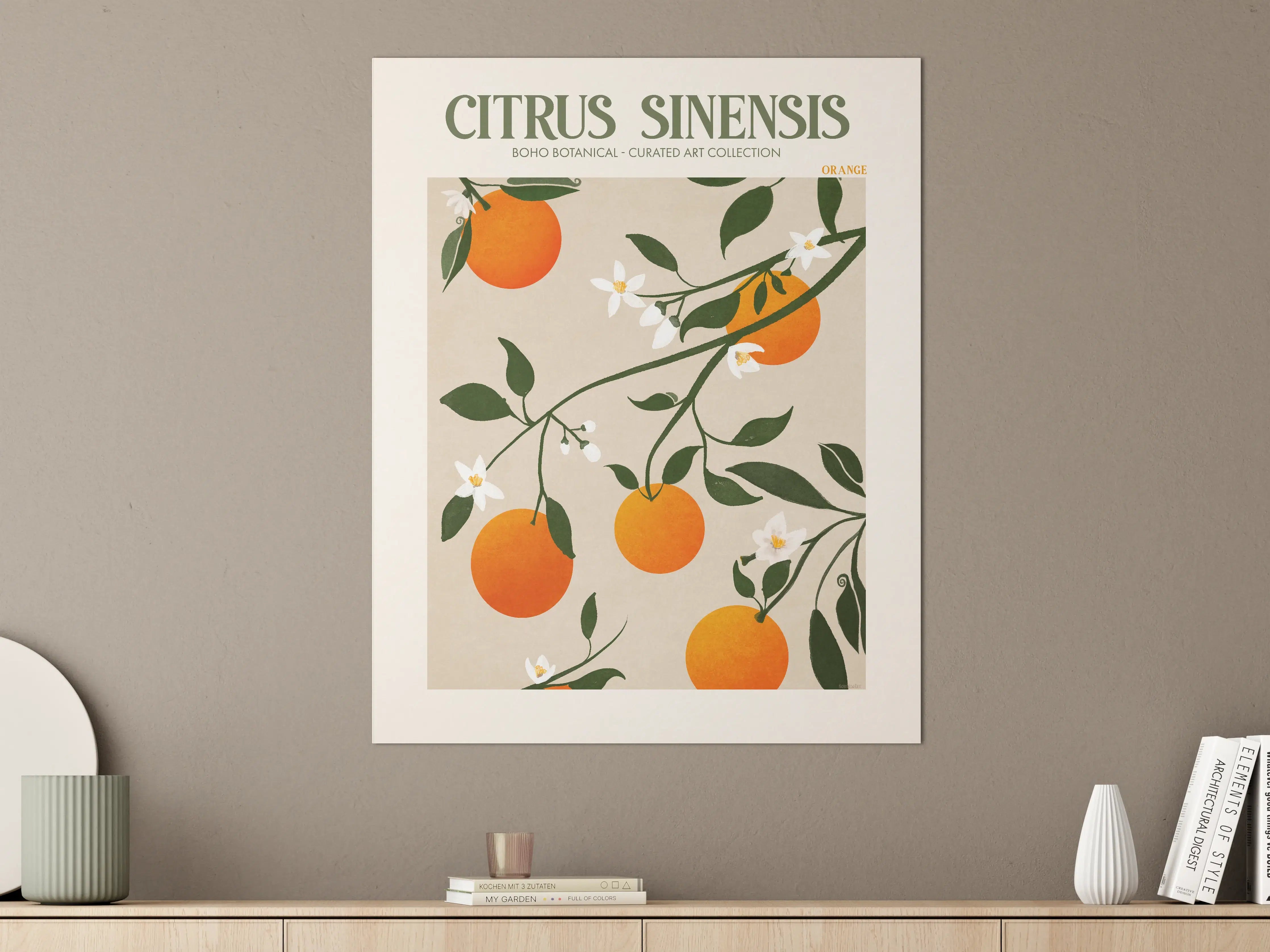 Große Wandbilder - Orangen-Zitronen Ast mit Blüten