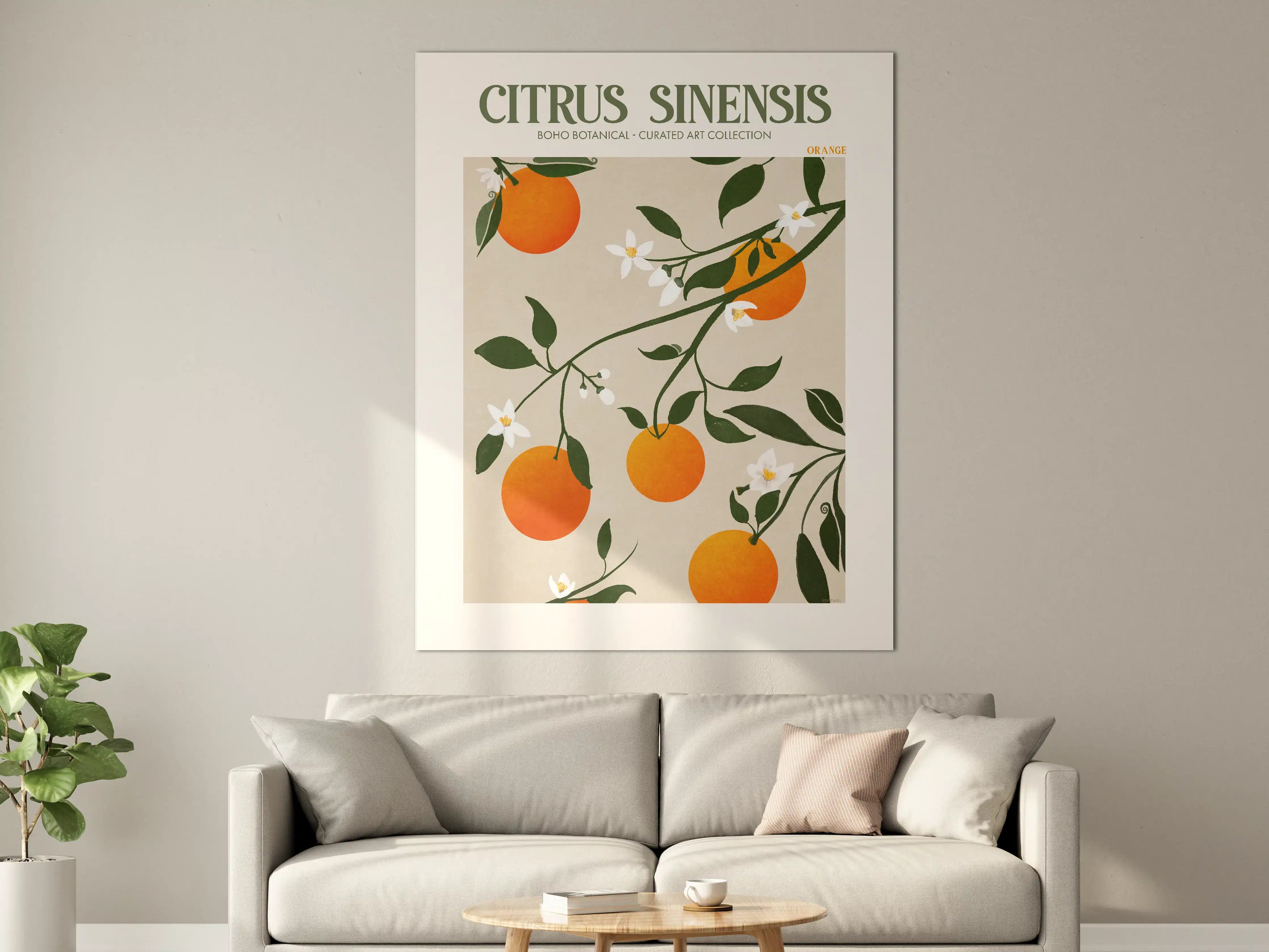 Große Wandbilder - Orangen-Zitronen Ast mit Blüten