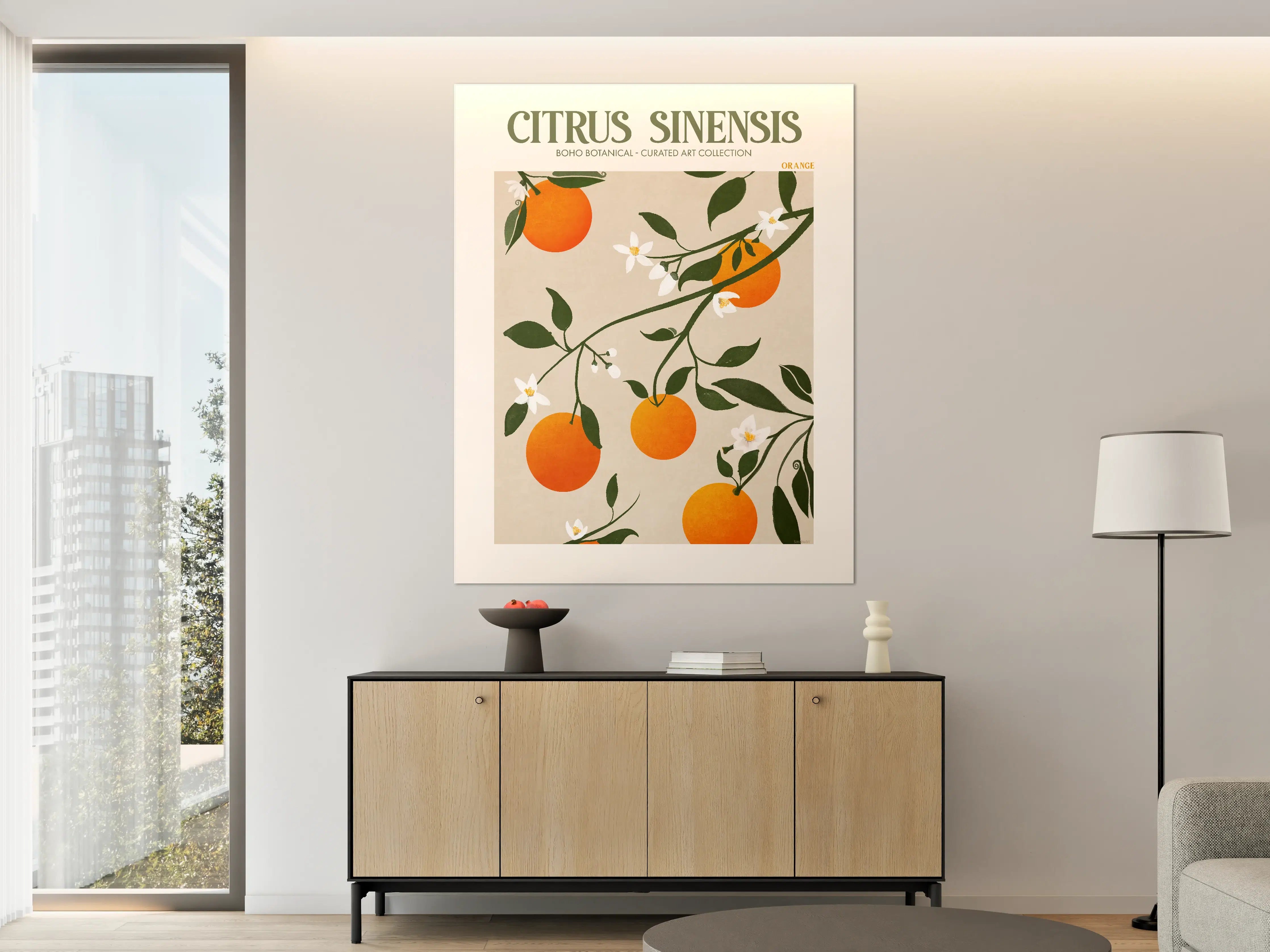 Große Wandbilder - Orangen-Zitronen Ast mit Blüten