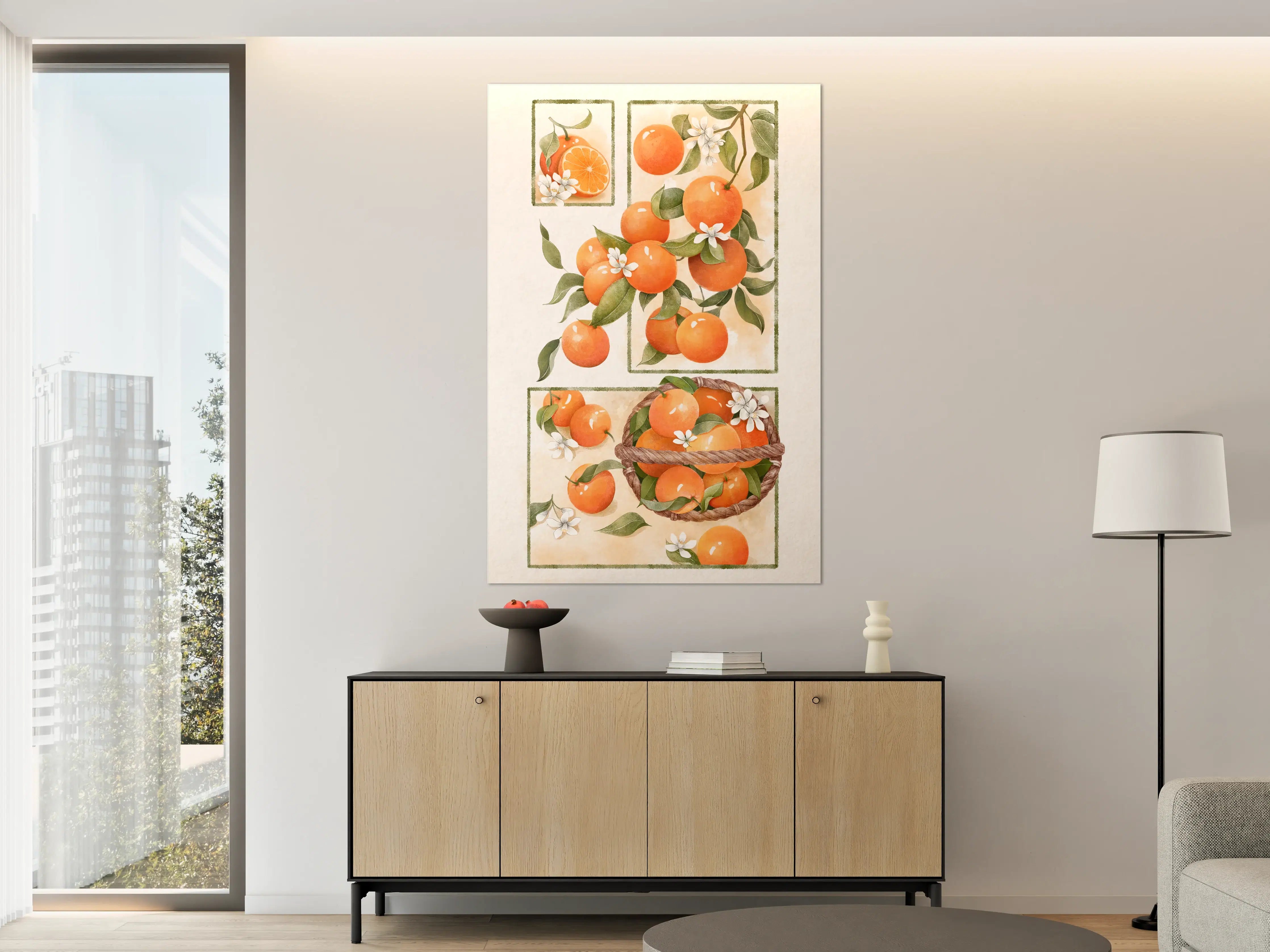 Große Wandbilder - Orangenblüte Stillleben Illustration