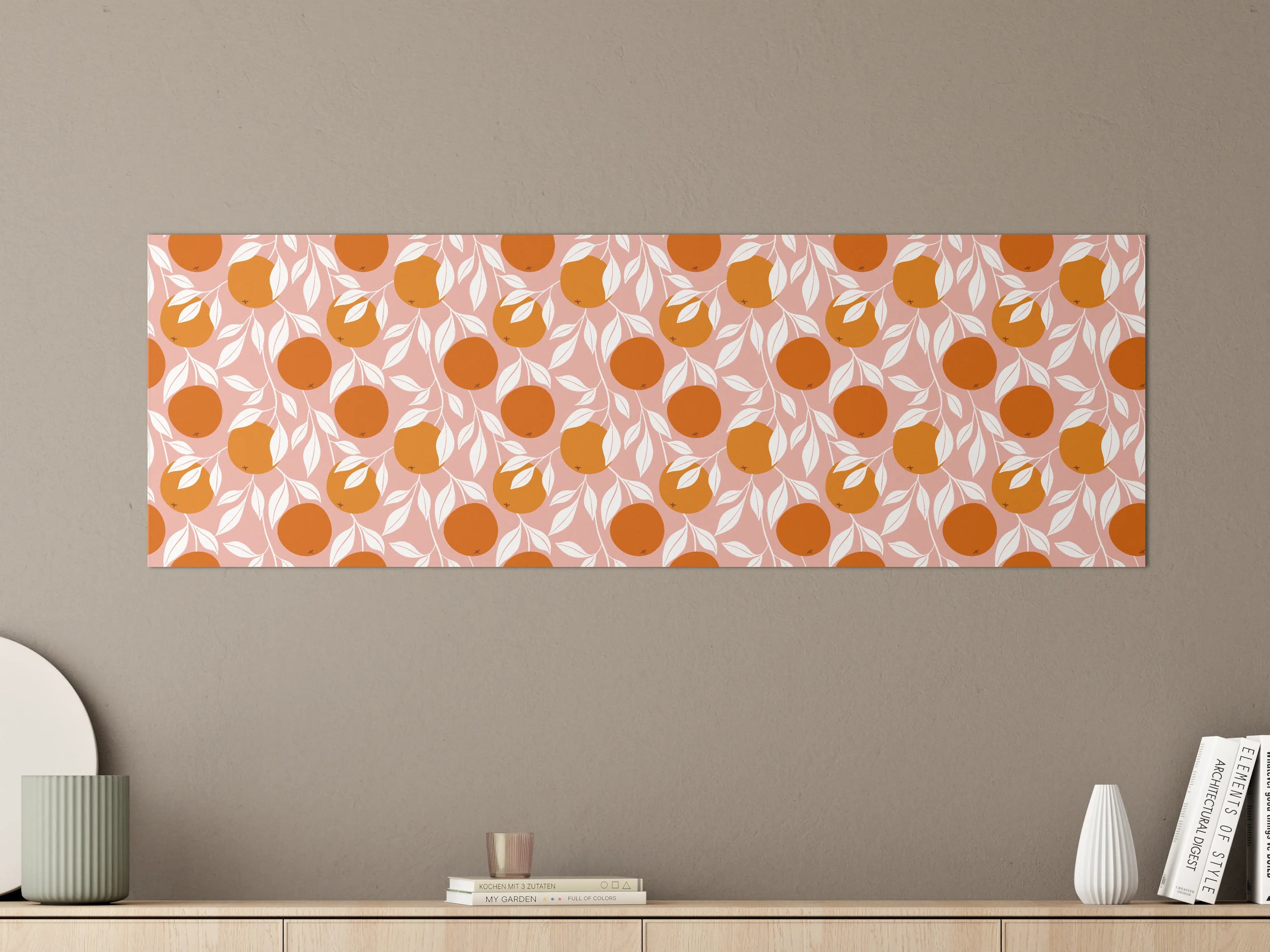 Große Wandbilder - Orangenmuster Rosa-Orange