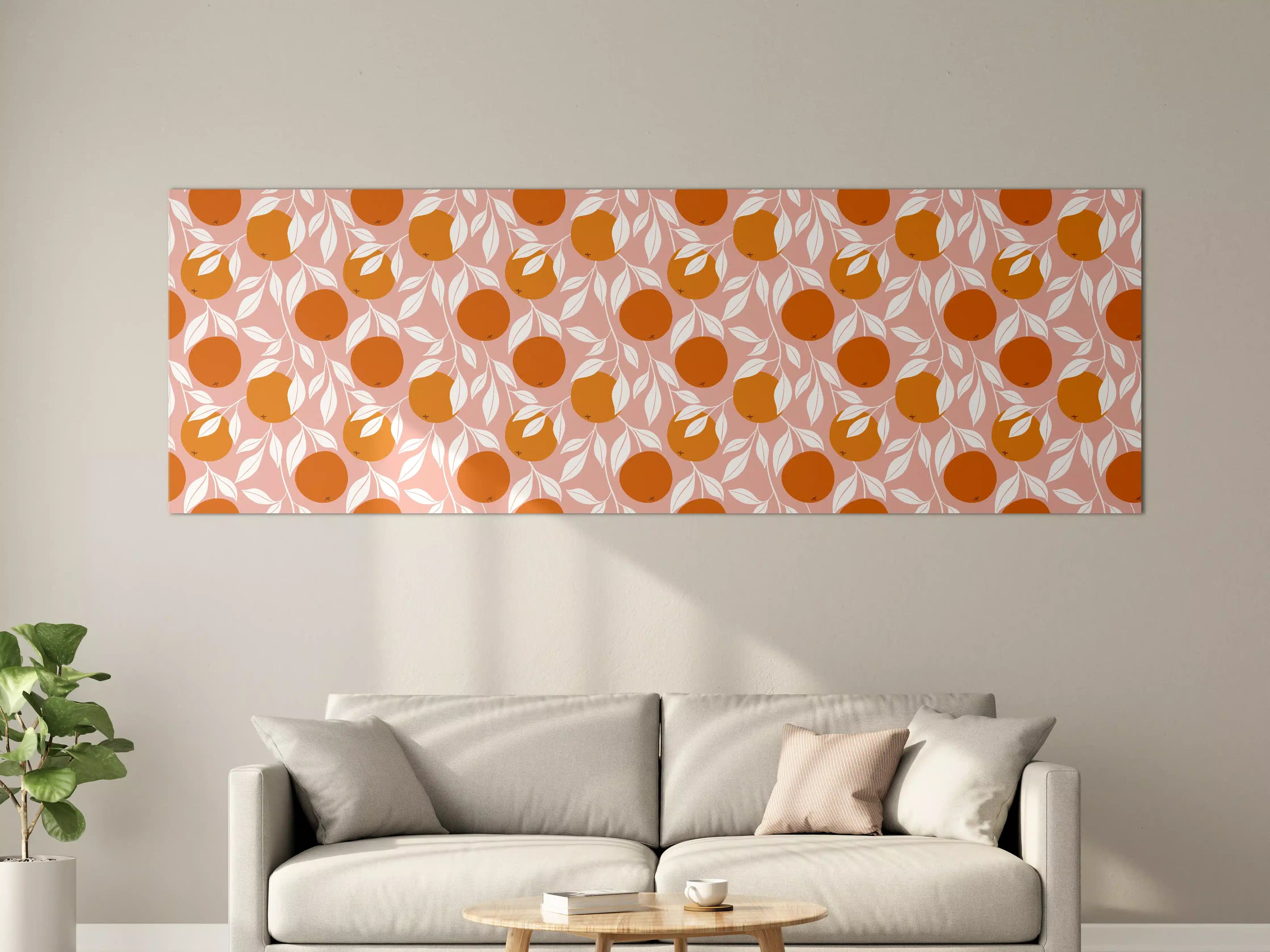 Große Wandbilder - Orangenmuster Rosa-Orange