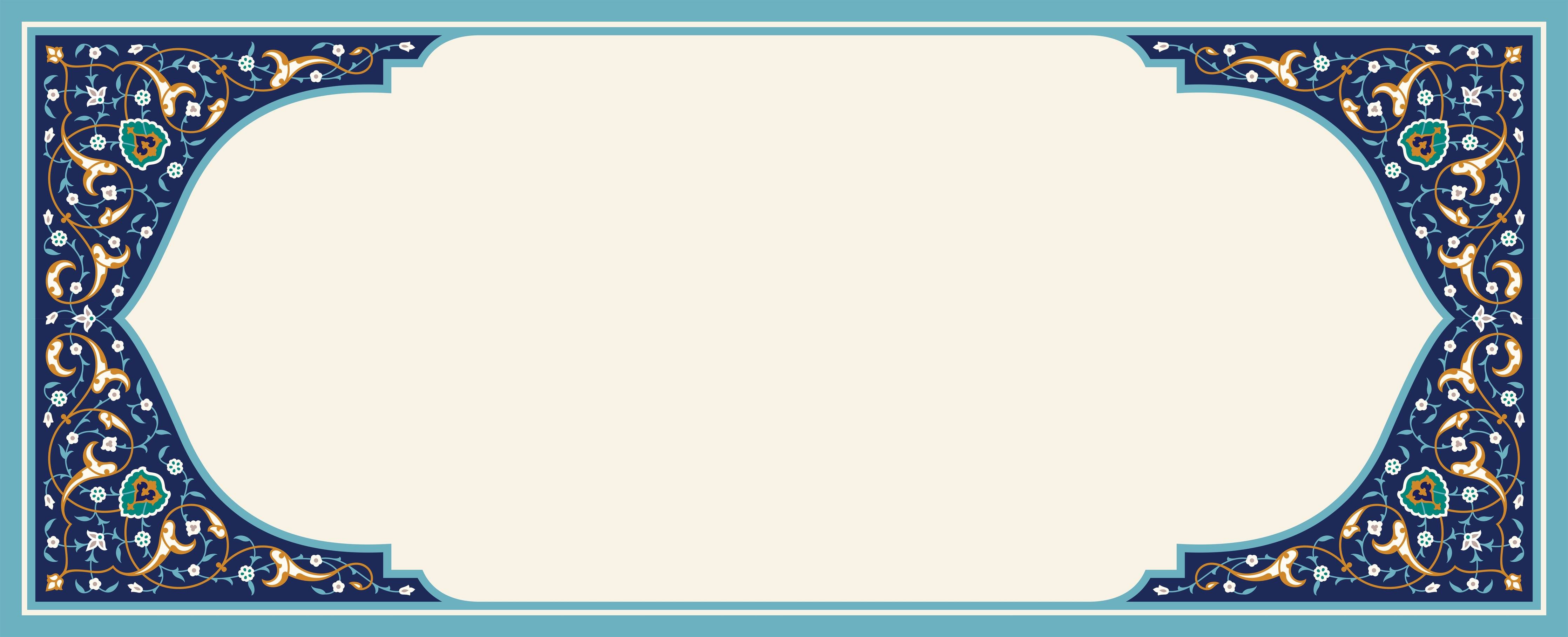 Große Wandbilder-Orientalischer Rahmen Blau-Gold