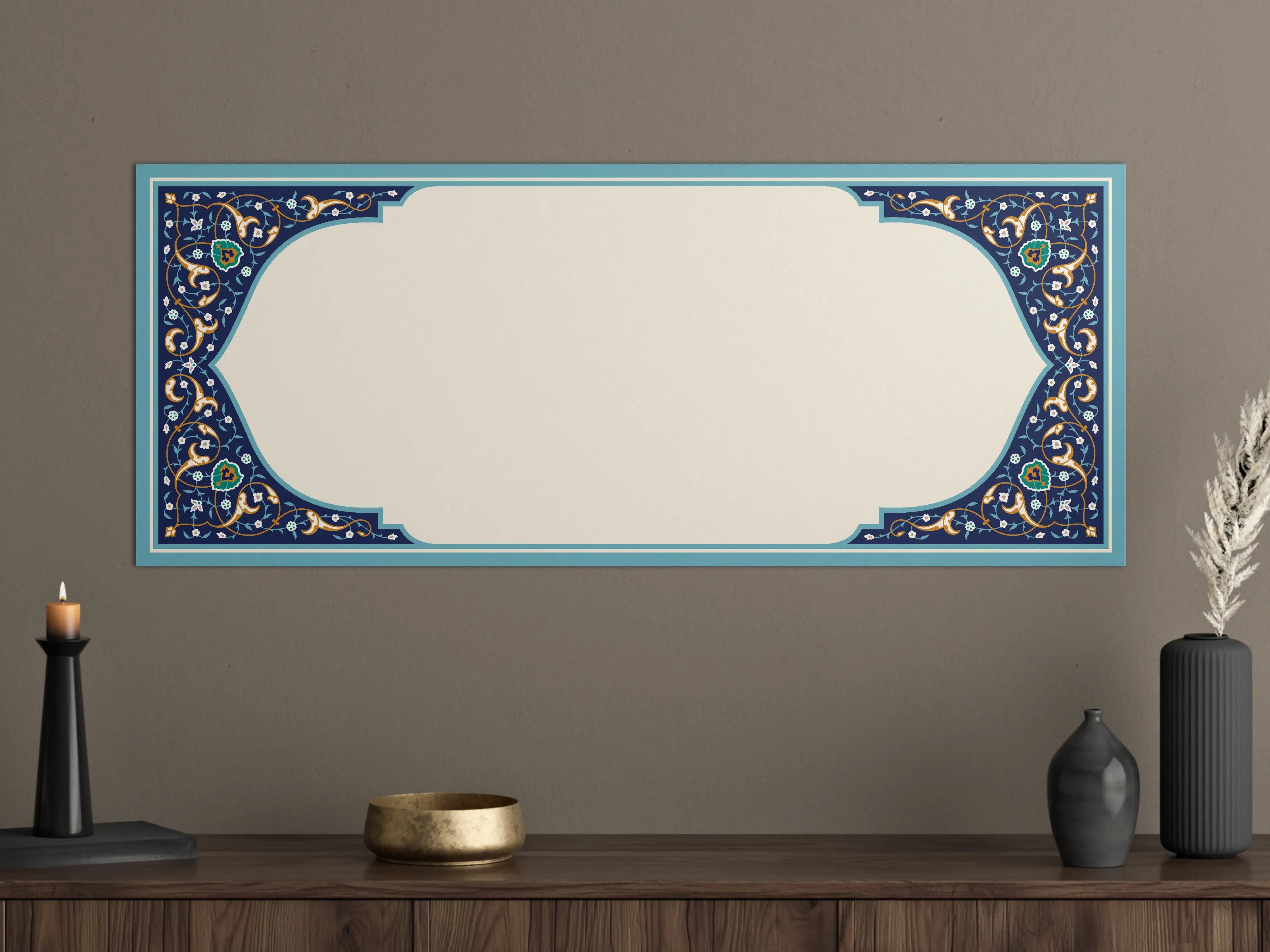 Große Wandbilder - Orientalischer Rahmen Blau-Gold