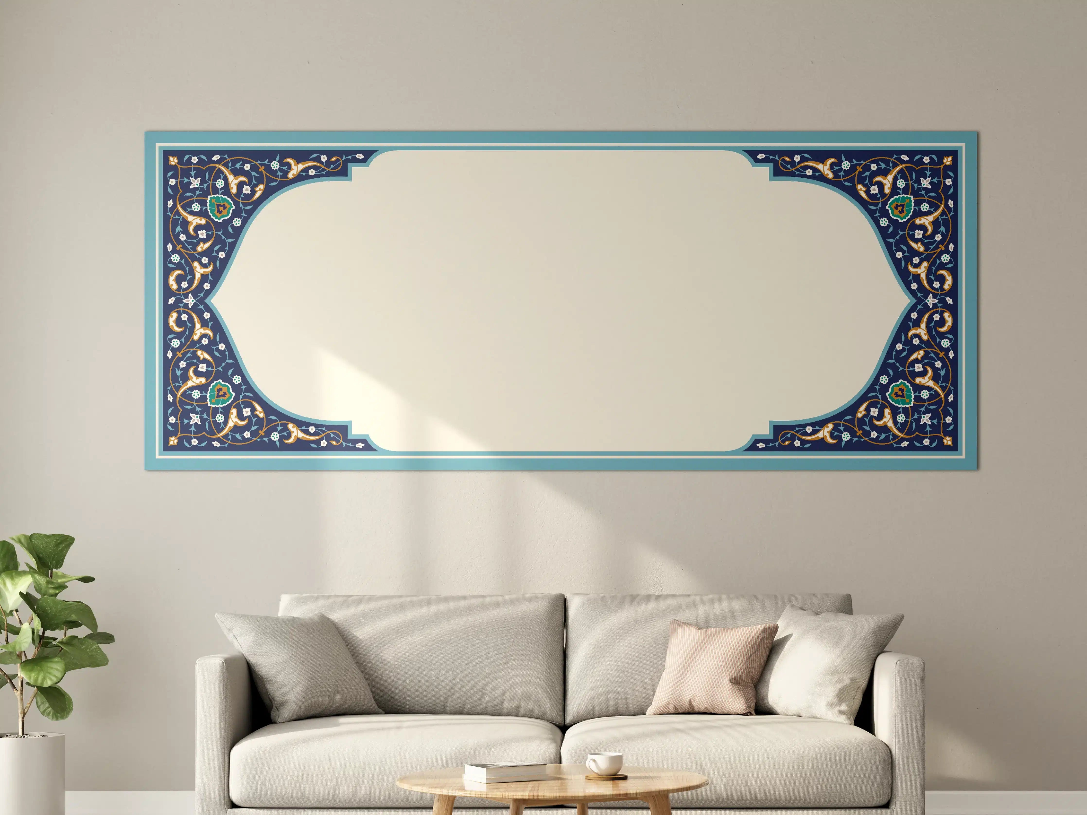 Große Wandbilder - Orientalischer Rahmen Blau-Gold