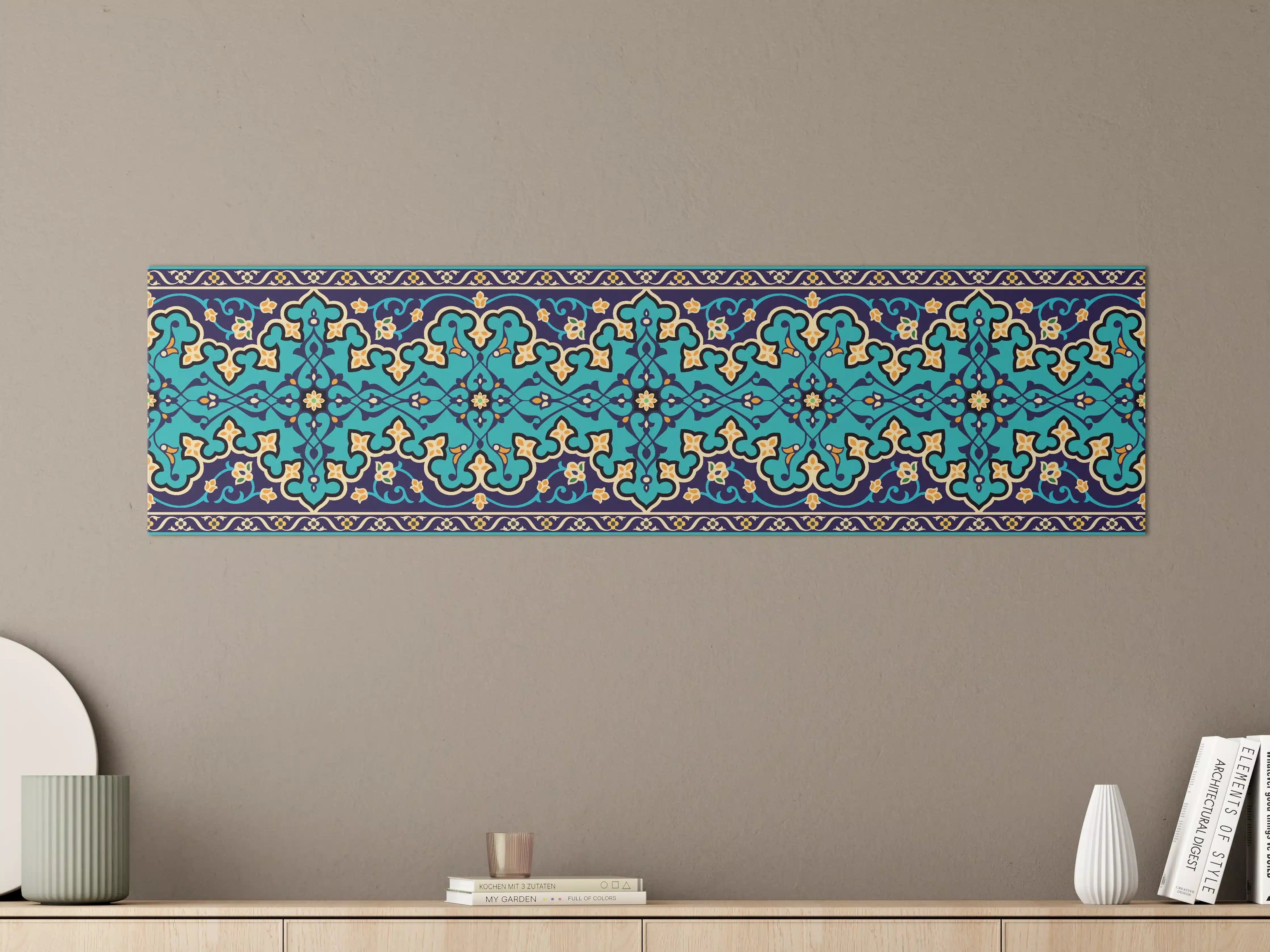 Große Wandbilder - Orientalisches Blau-Türkis Muster