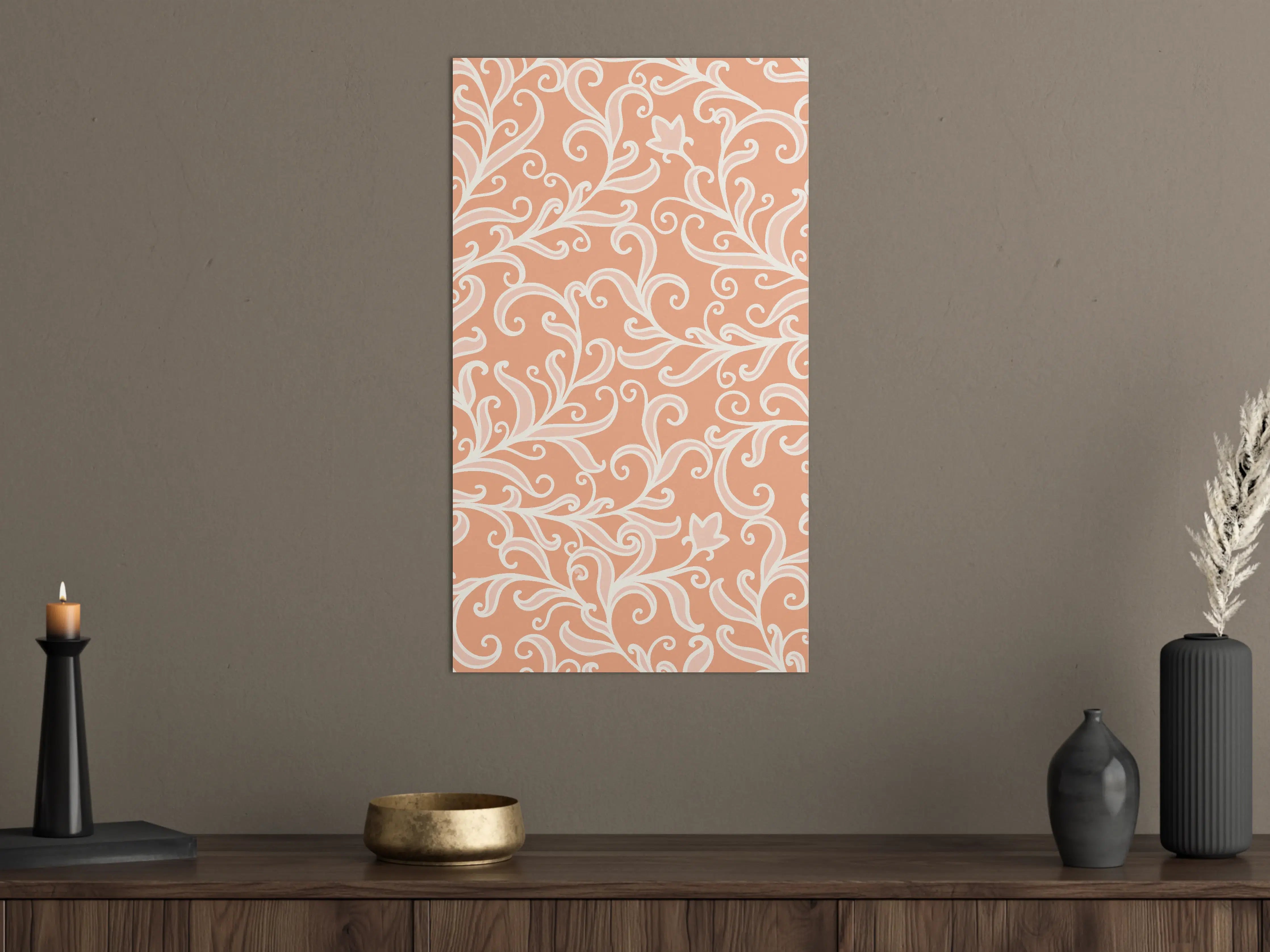 Große Wandbilder - Ornamentales Muster Apricot Creme
