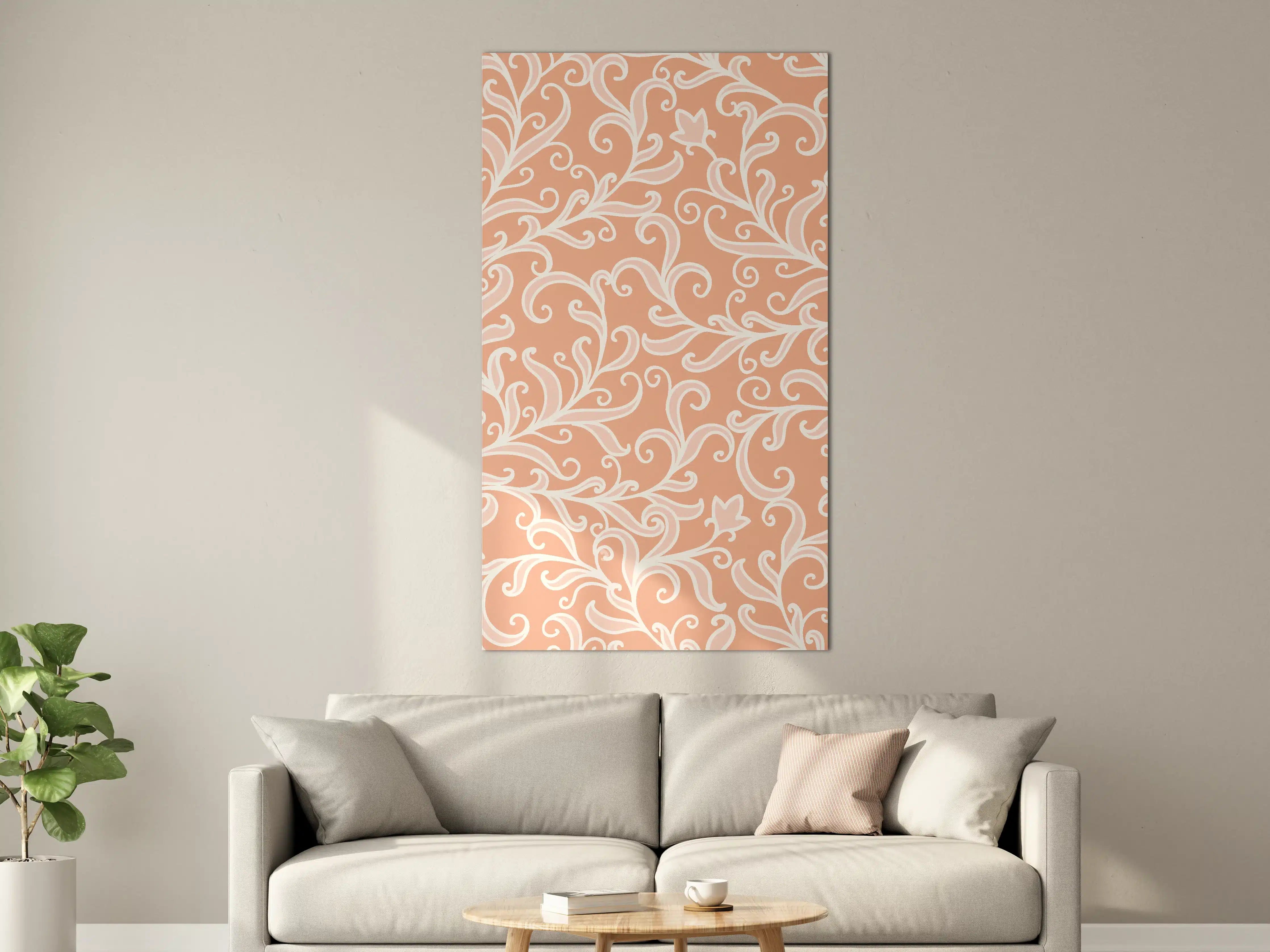 Große Wandbilder - Ornamentales Muster Apricot Creme