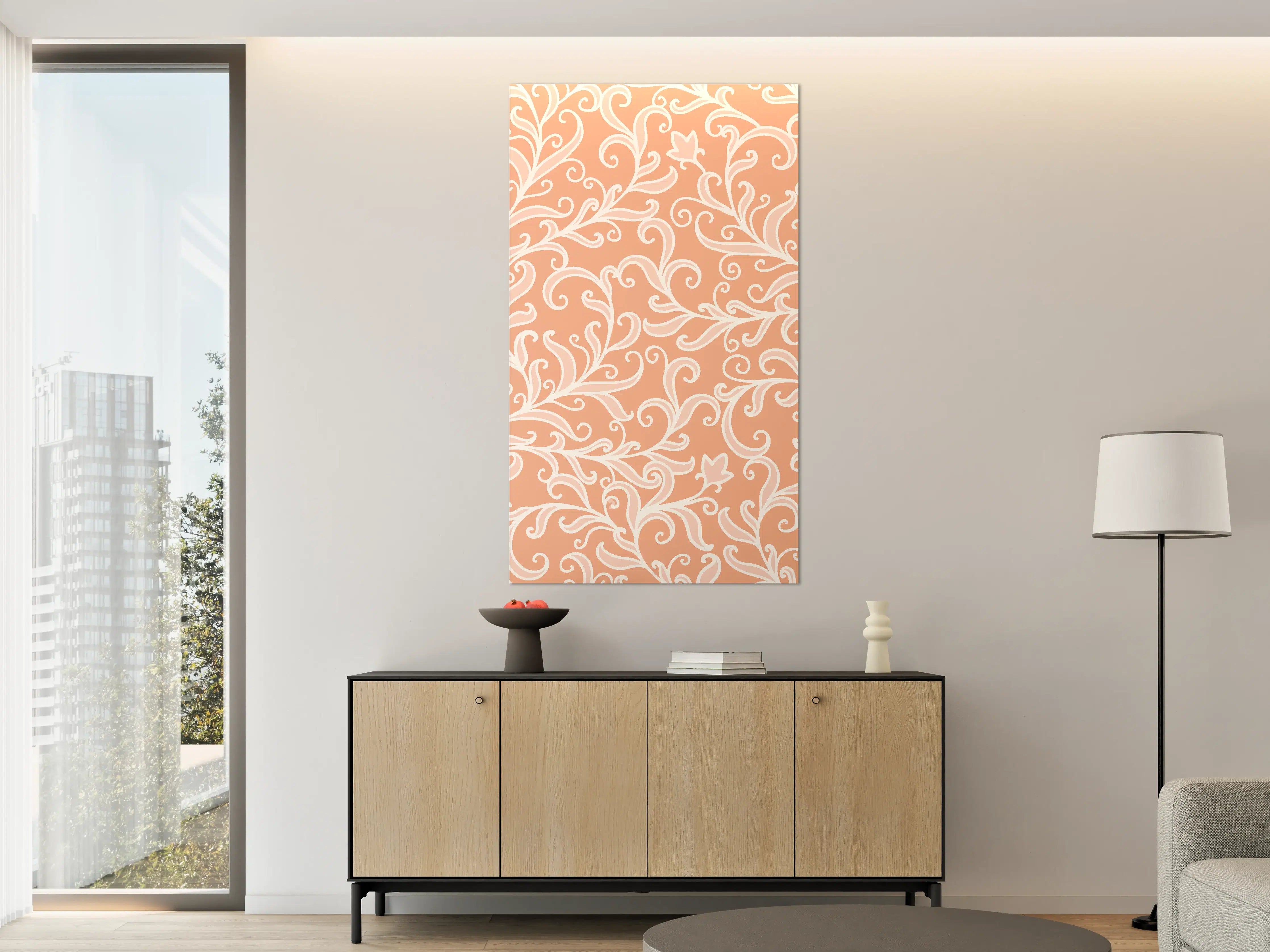 Große Wandbilder - Ornamentales Muster Apricot Creme