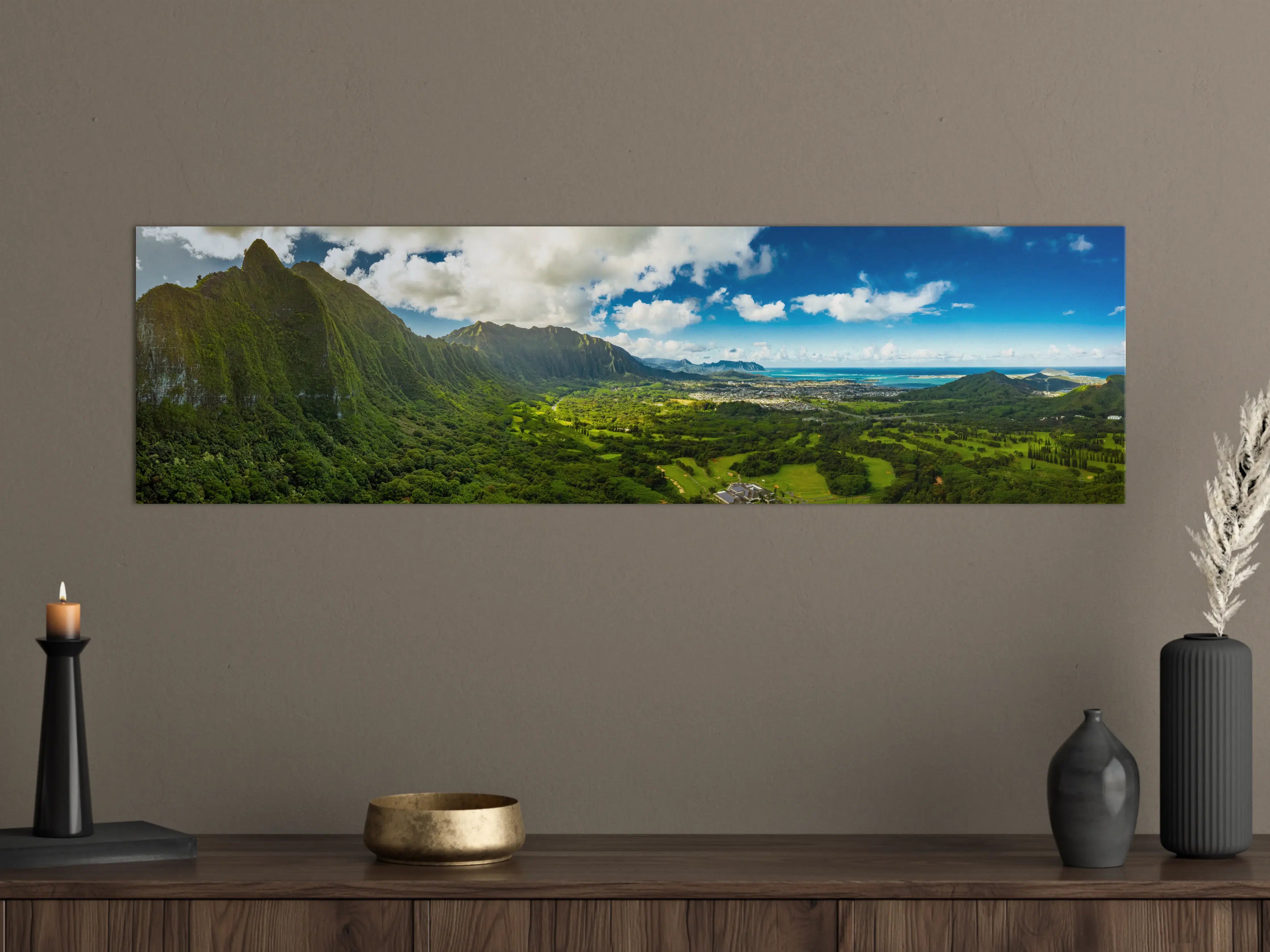 Große Wandbilder - Pali Lookout Klippen in Hawaii