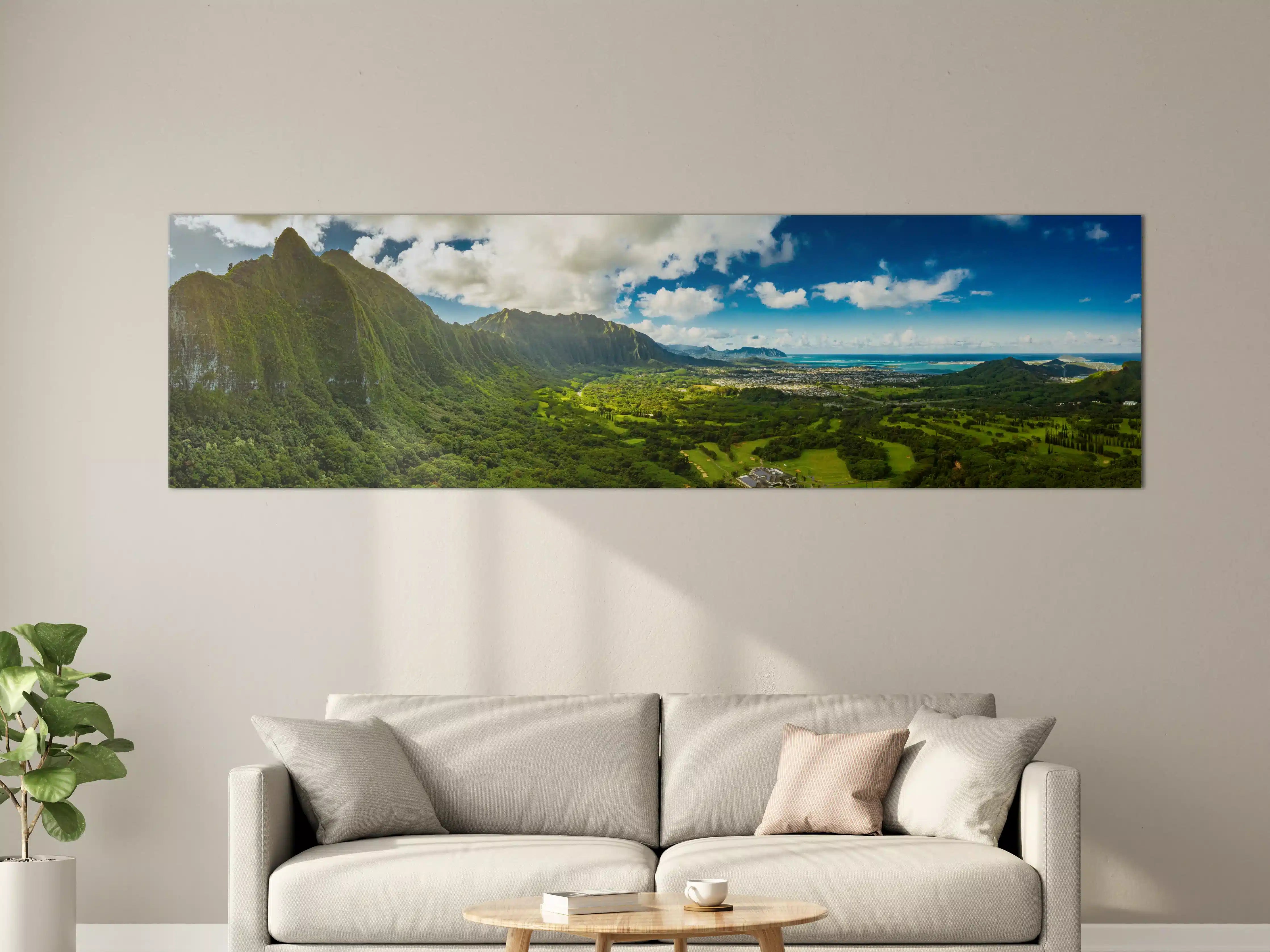 Große Wandbilder - Pali Lookout Klippen in Hawaii
