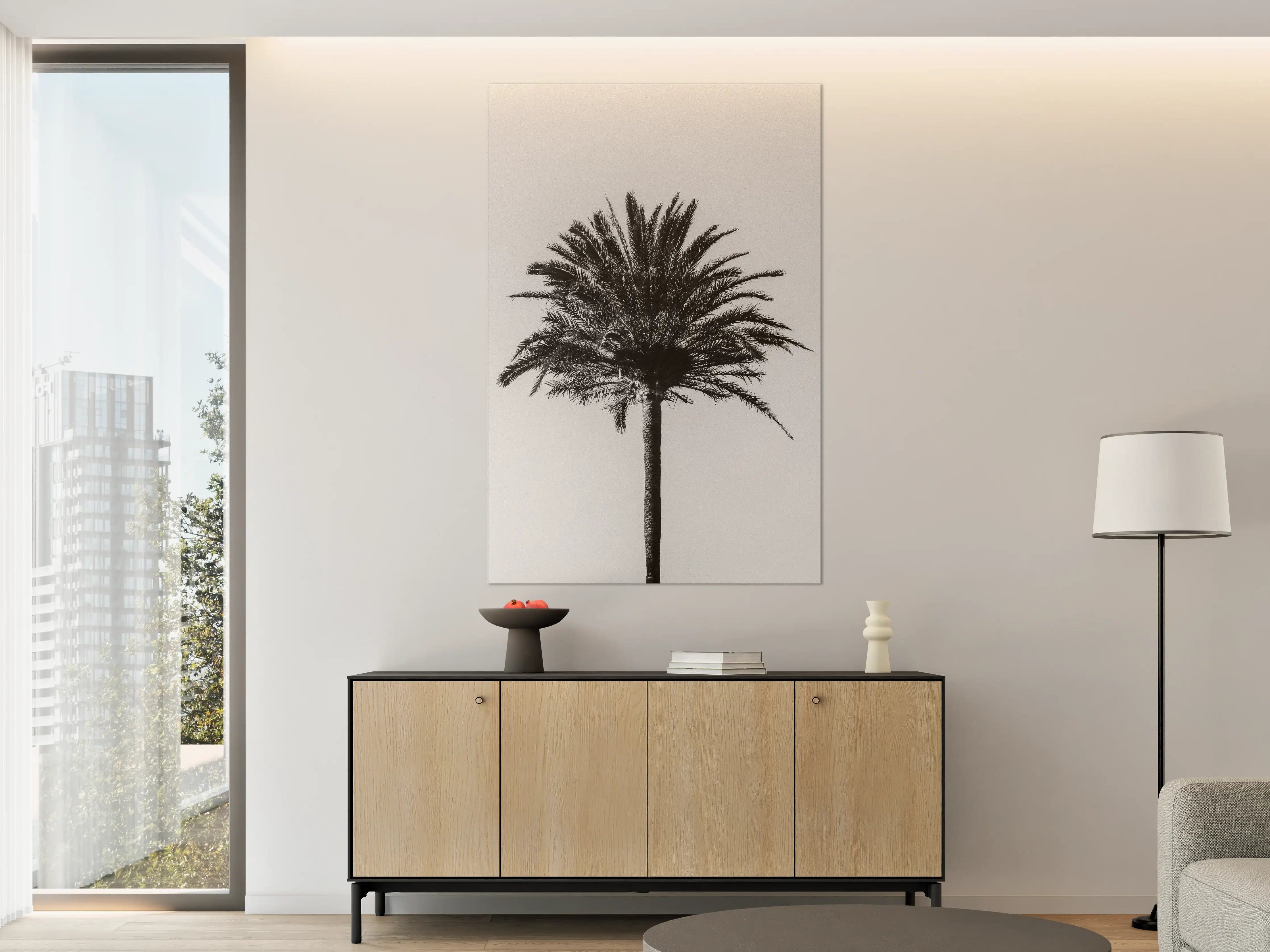 Große Wandbilder - Palme - Schwarz-weiß