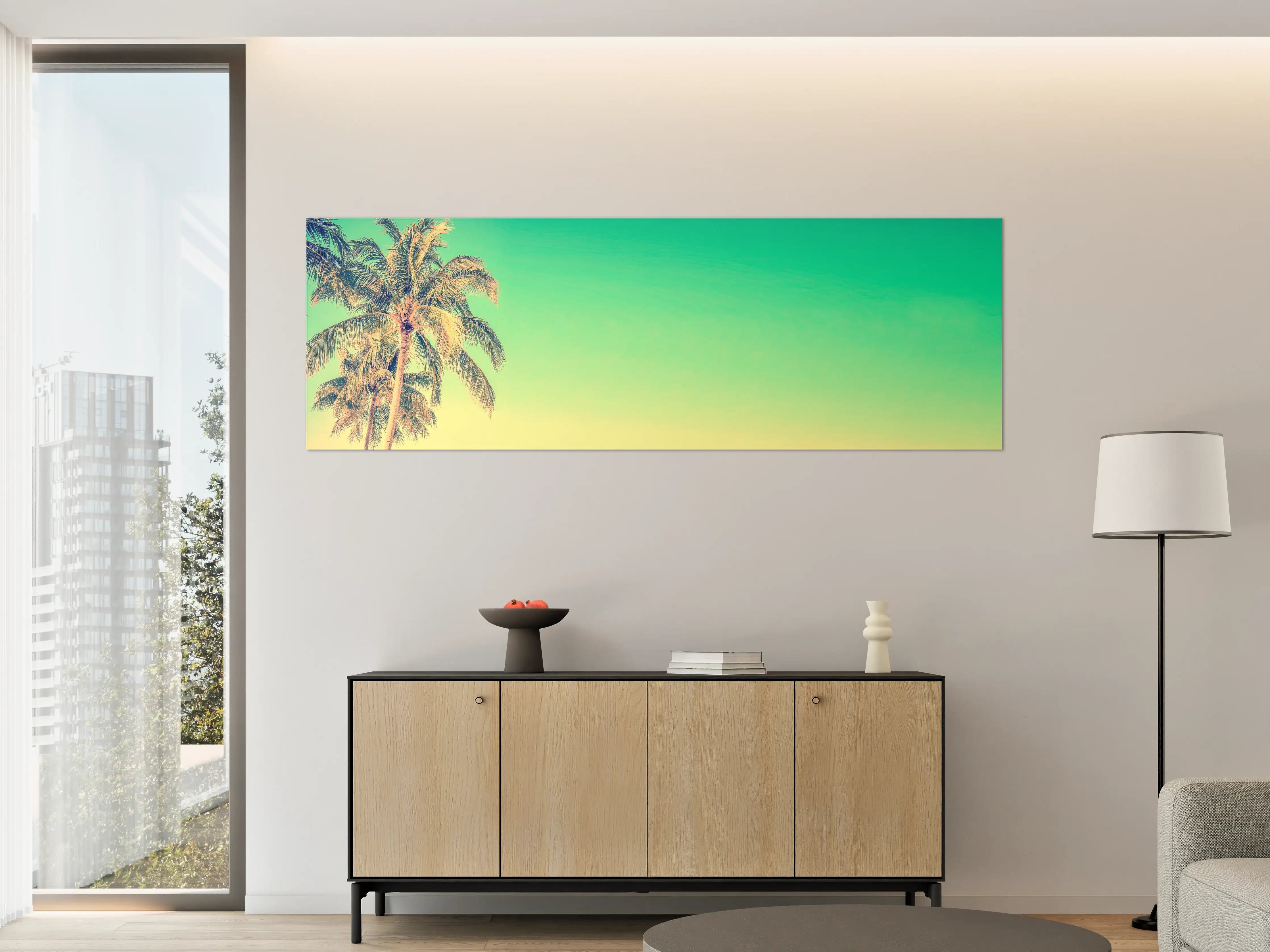 Große Wandbilder - Palme im Panorama-Himmel