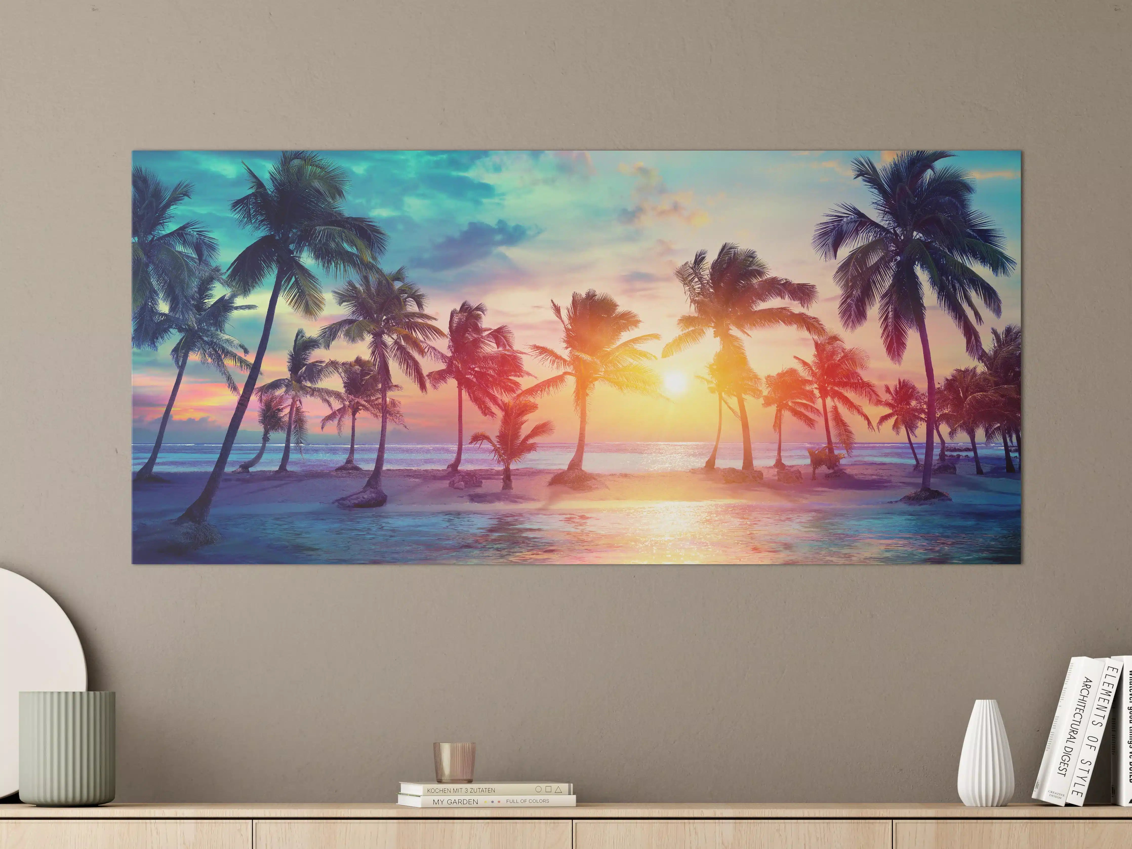 Große Wandbilder - Palmen Silhouetten - Karibik