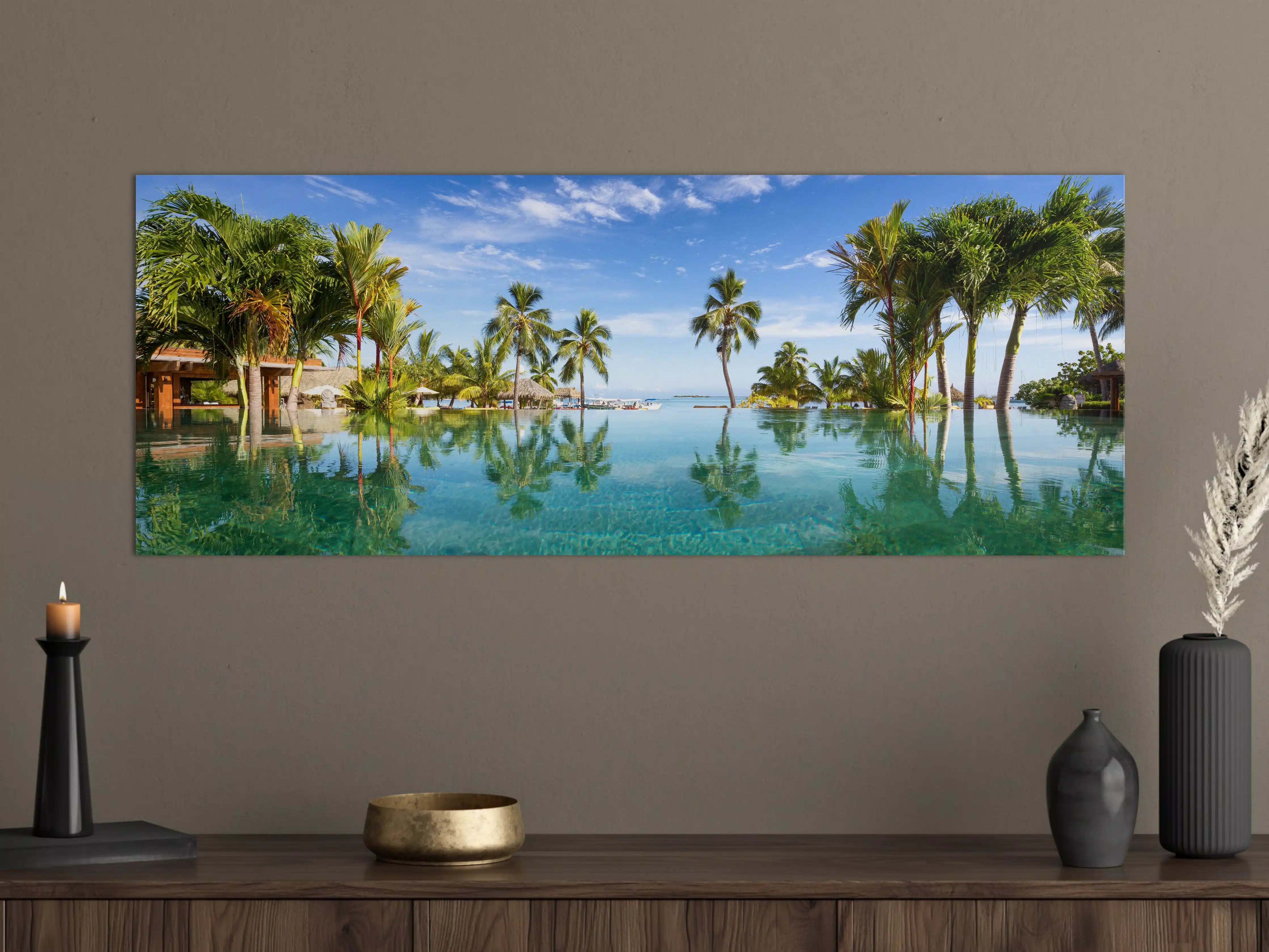 Große Wandbilder - Panorama-Pool in der Karibik