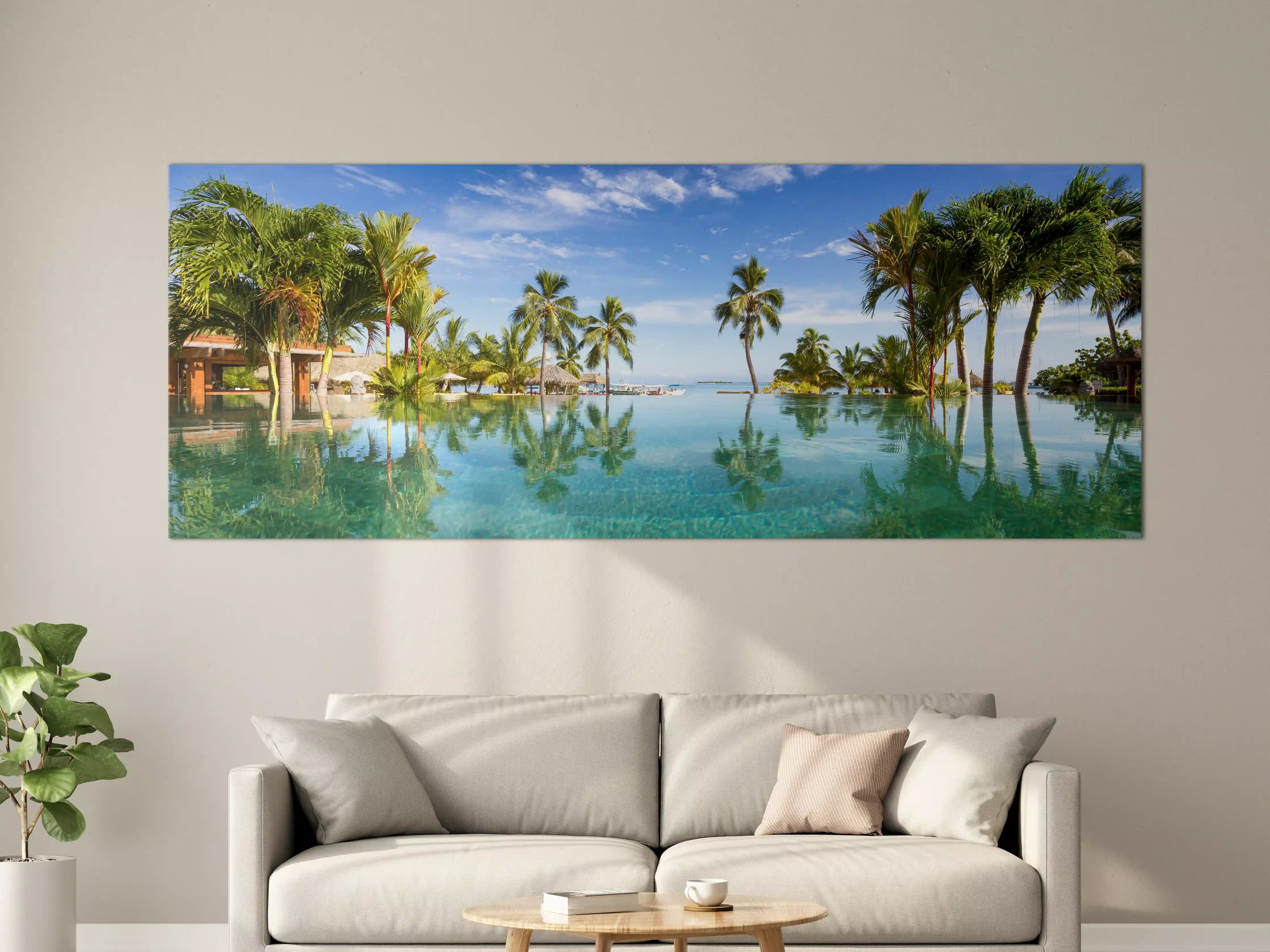 Große Wandbilder - Panorama-Pool in der Karibik