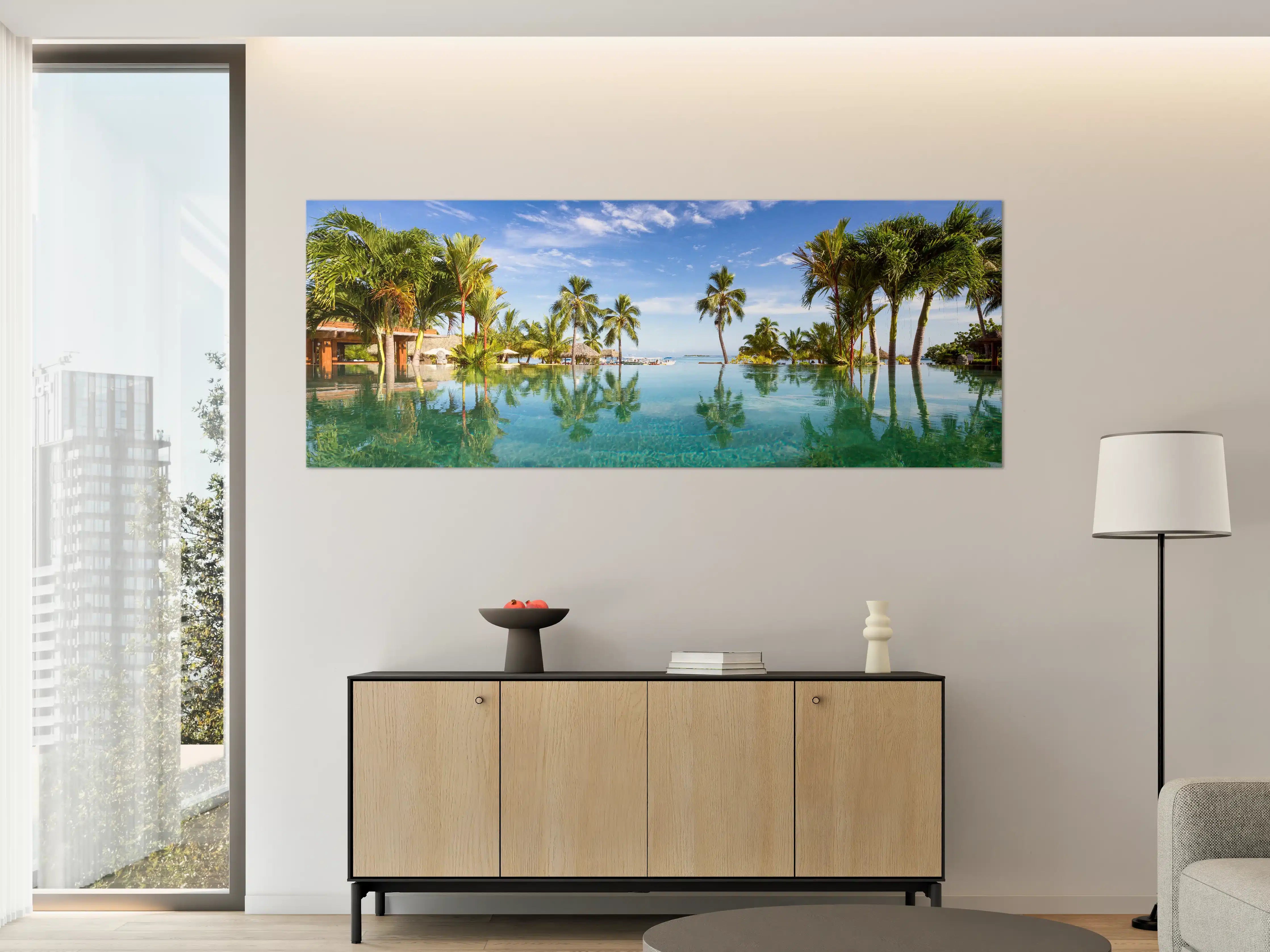 Große Wandbilder - Panorama-Pool in der Karibik