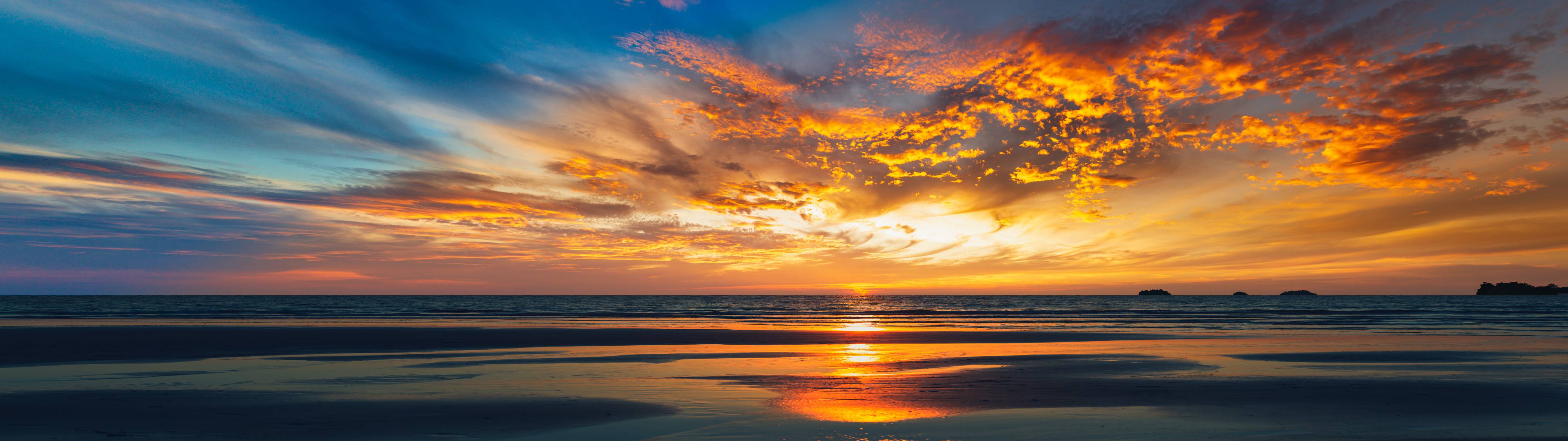 Große Wandbilder-Panorama Sonnenuntergang am Meer