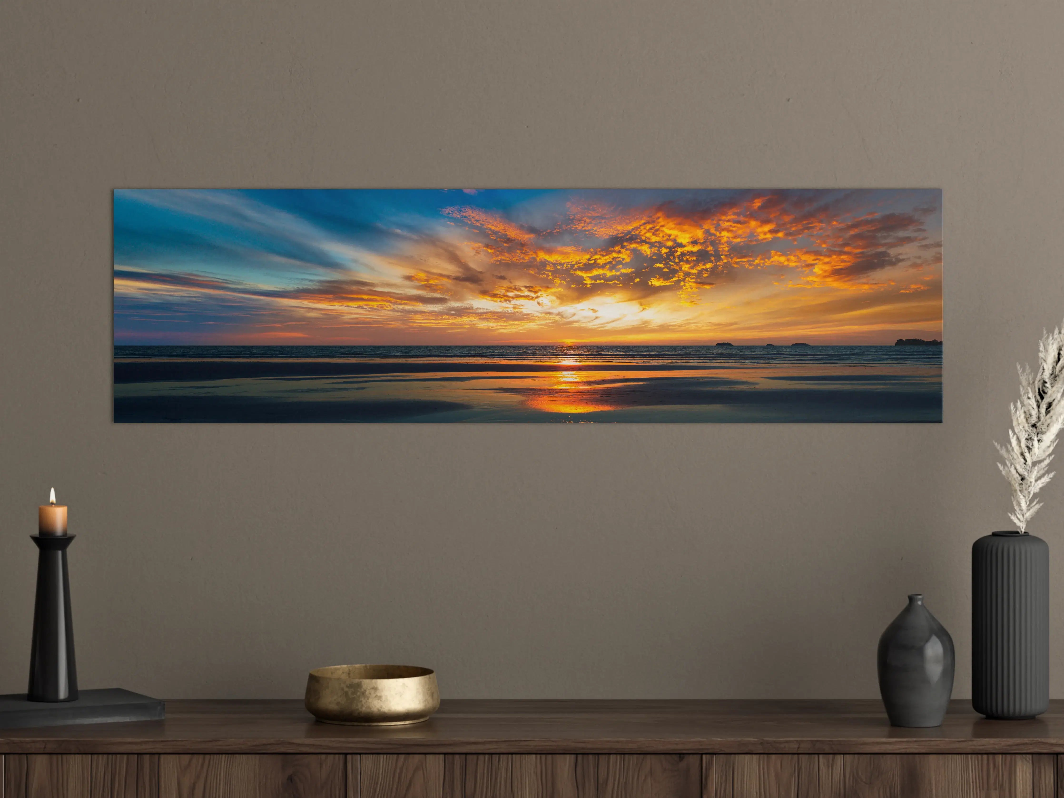 Große Wandbilder - Panorama Sonnenuntergang am Meer