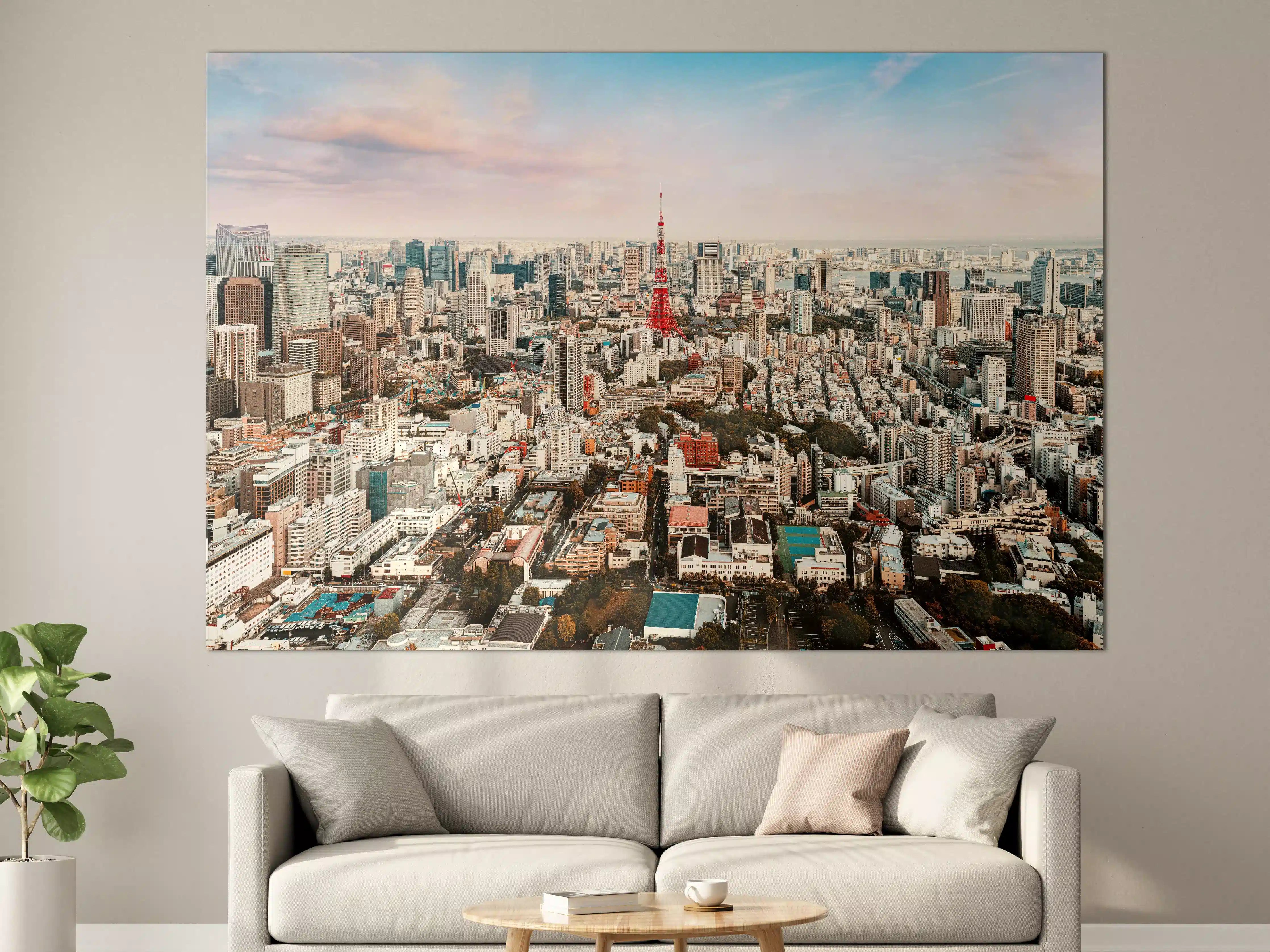 Große Wandbilder - Panorama der Tokio Skyline mit Tokyo Tower