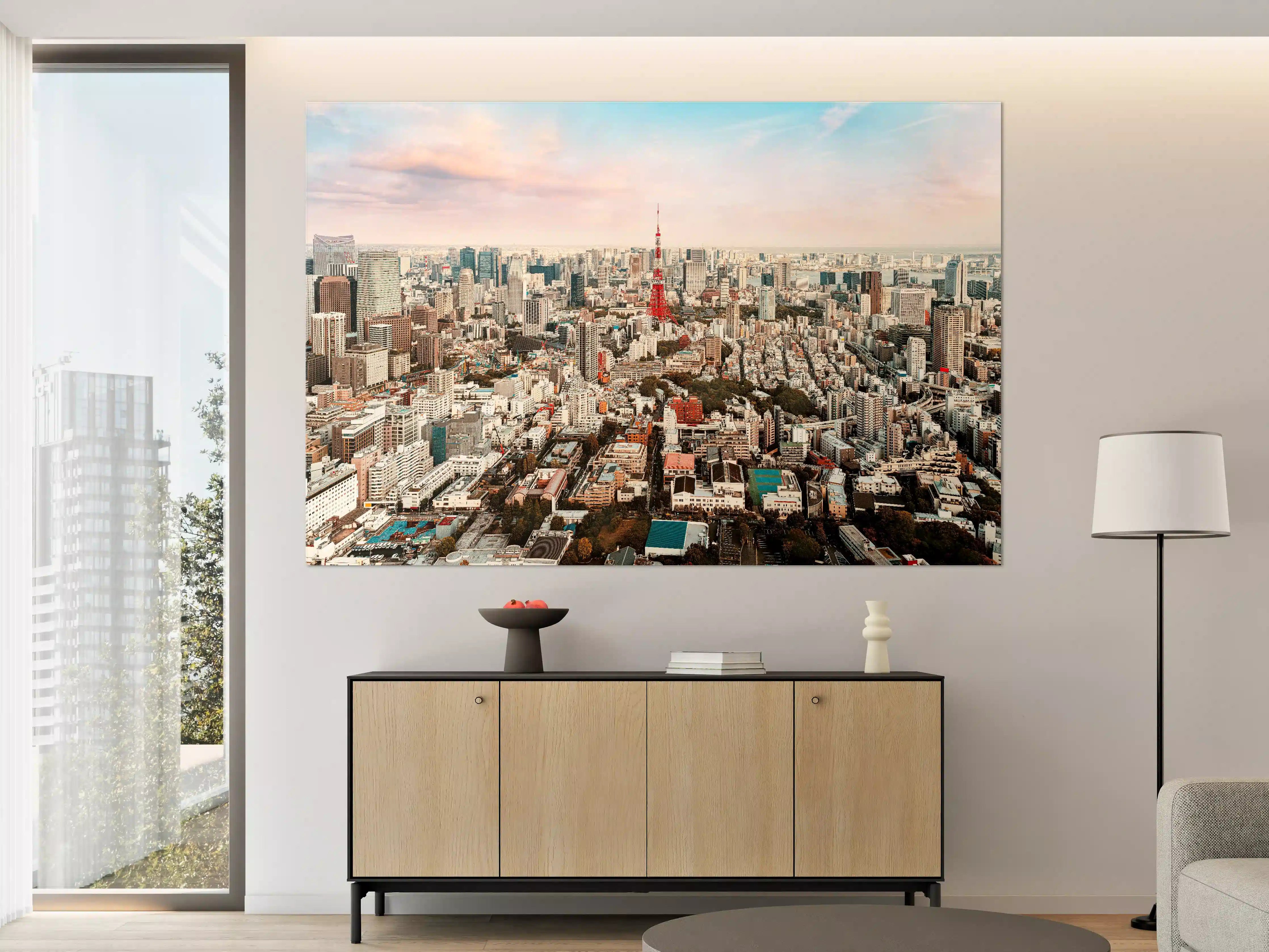 Große Wandbilder - Panorama der Tokio Skyline mit Tokyo Tower