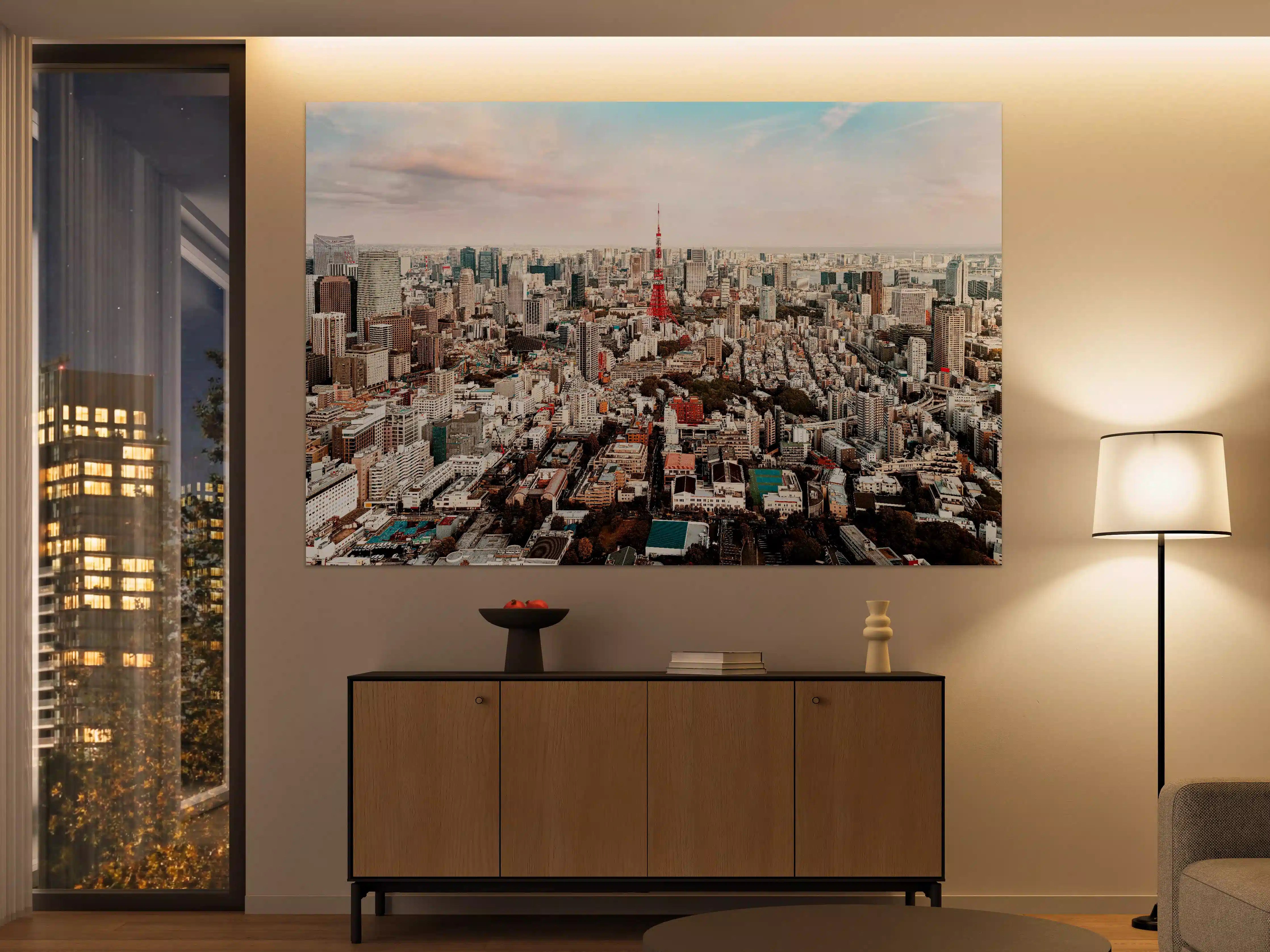 Große Wandbilder - Panorama der Tokio Skyline mit Tokyo Tower