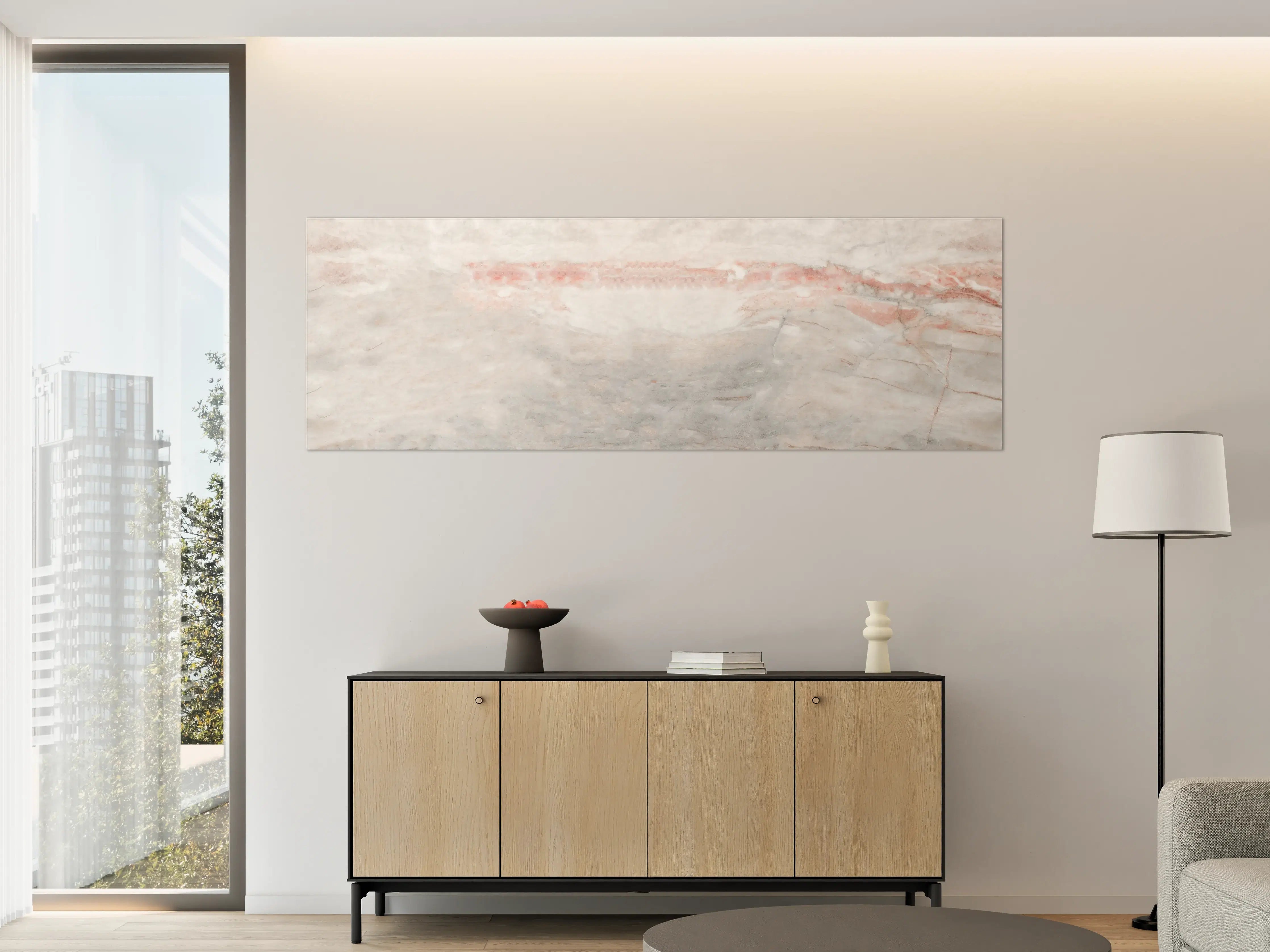 Große Wandbilder - Panorama der grauen Marmor Textur