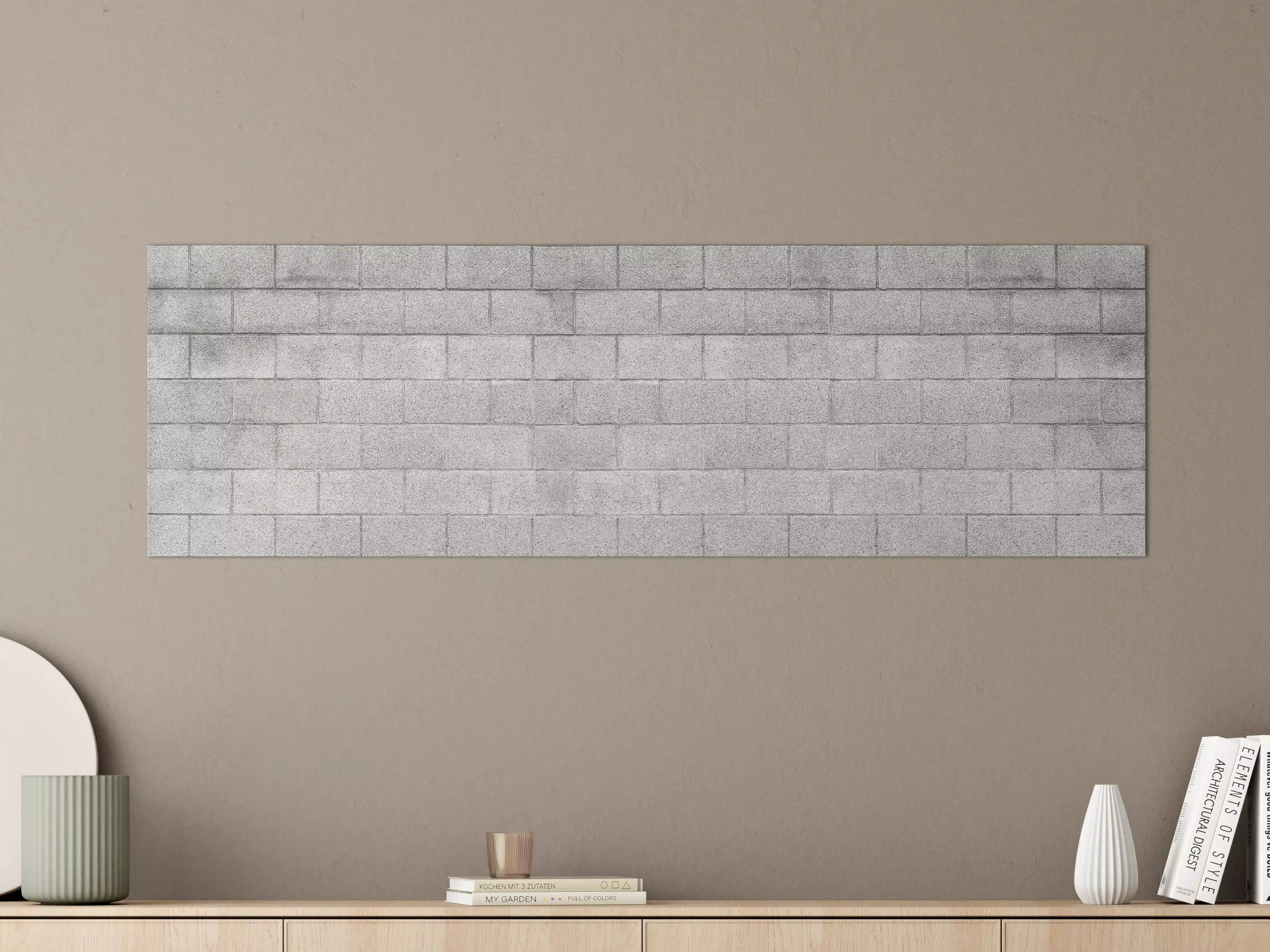 Große Wandbilder - Panorama der grauen Zementblockwand