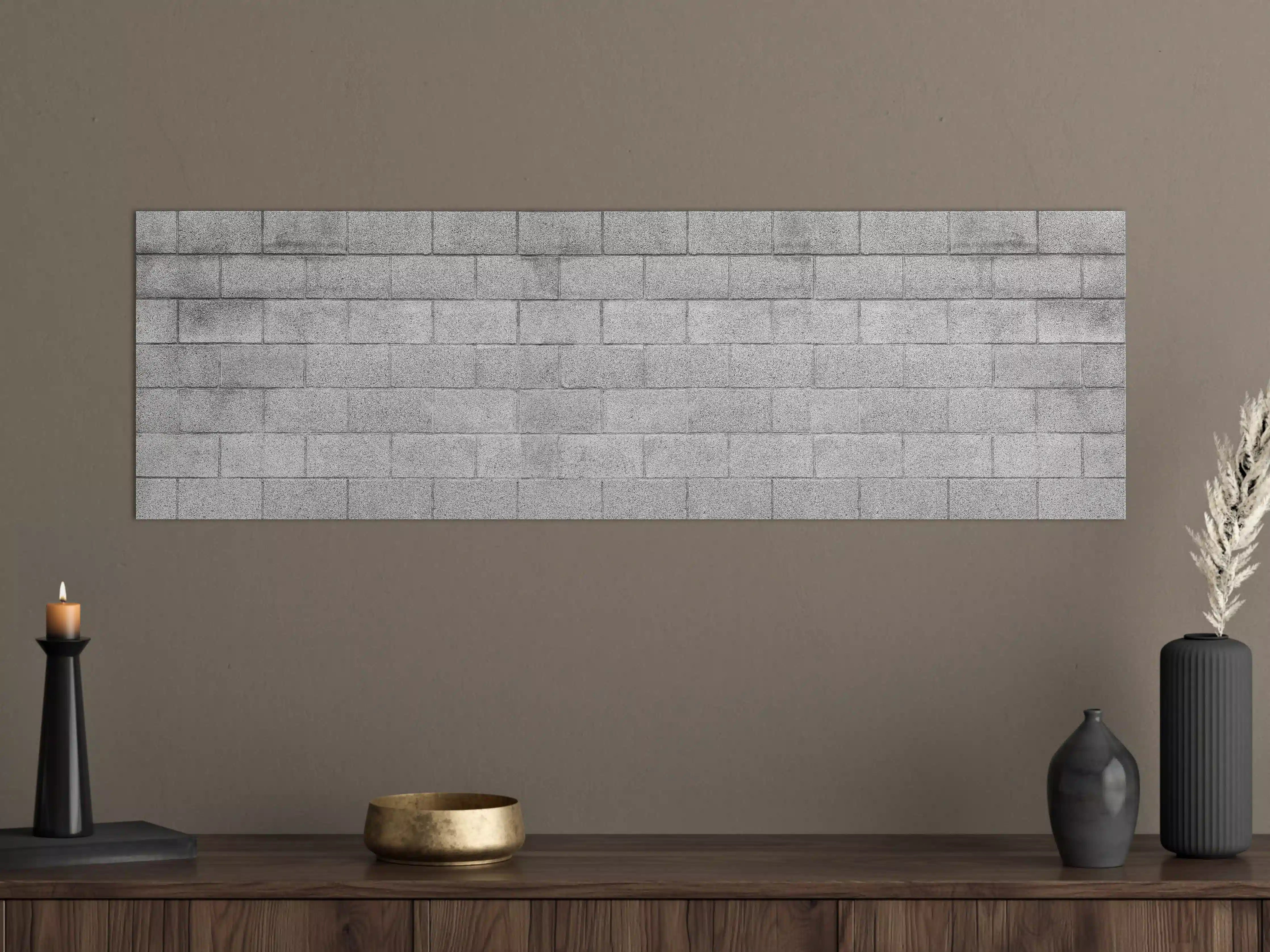 Große Wandbilder - Panorama der grauen Zementblockwand