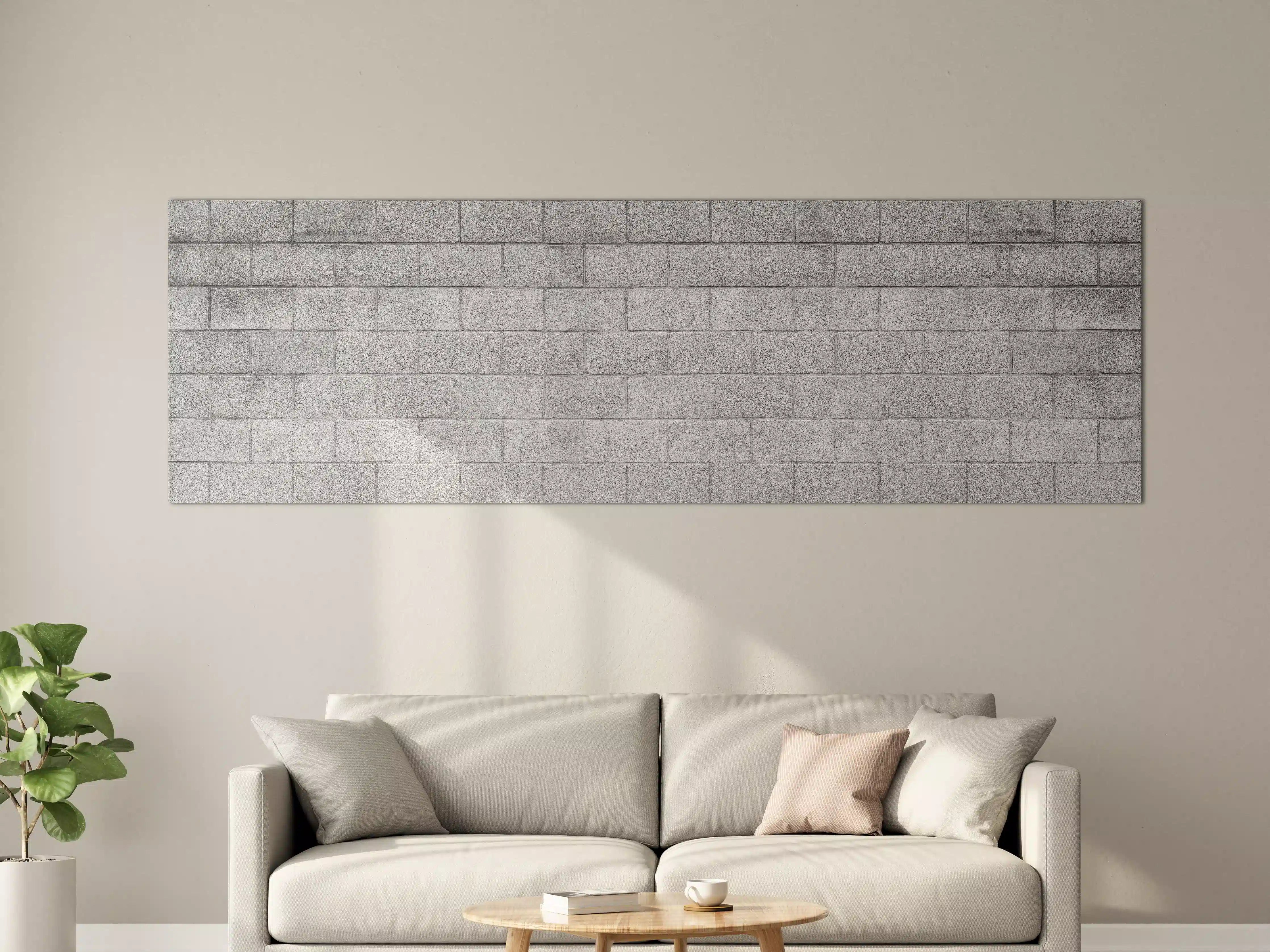 Große Wandbilder - Panorama der grauen Zementblockwand