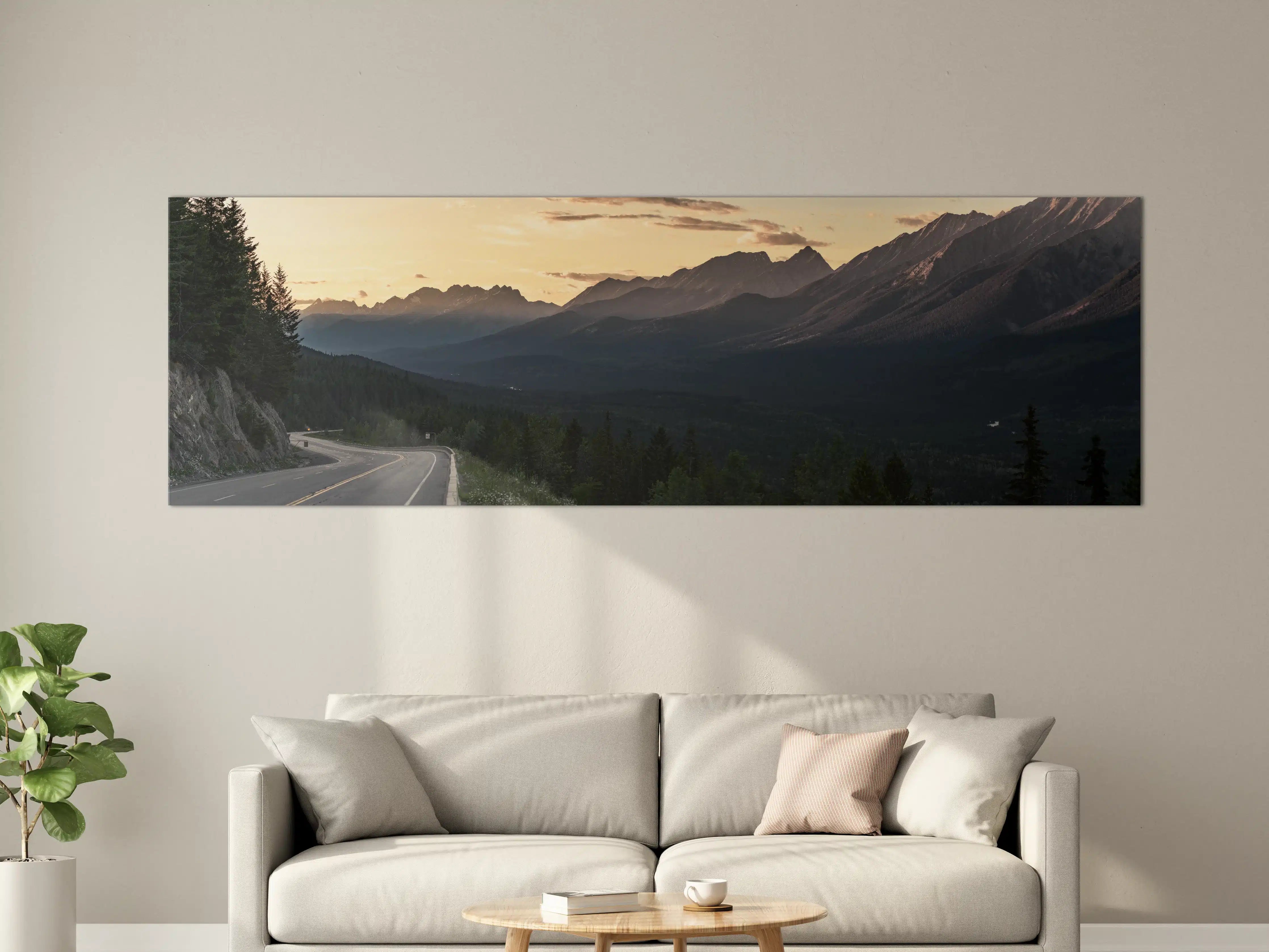 Große Wandbilder - Panorama des Kooteney Valley bei Sonnenuntergang