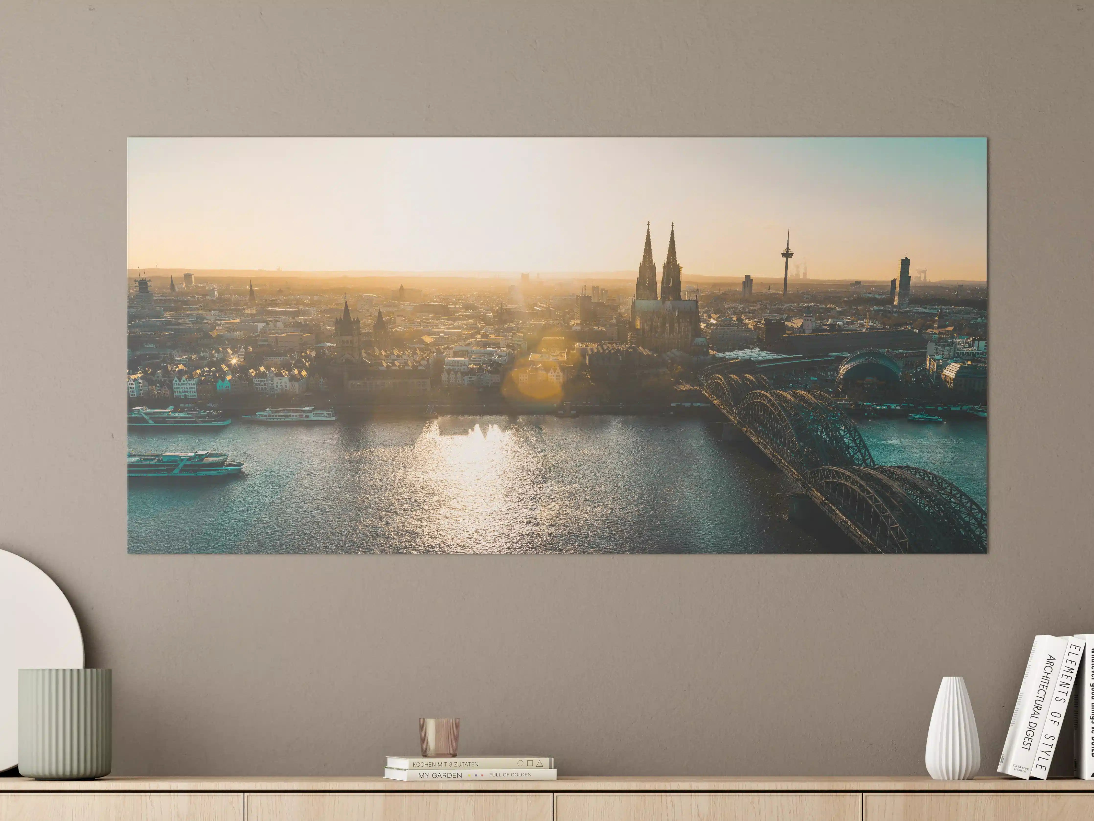 Große Wandbilder - Panoramablick auf Köln bei Sonnenaufgang