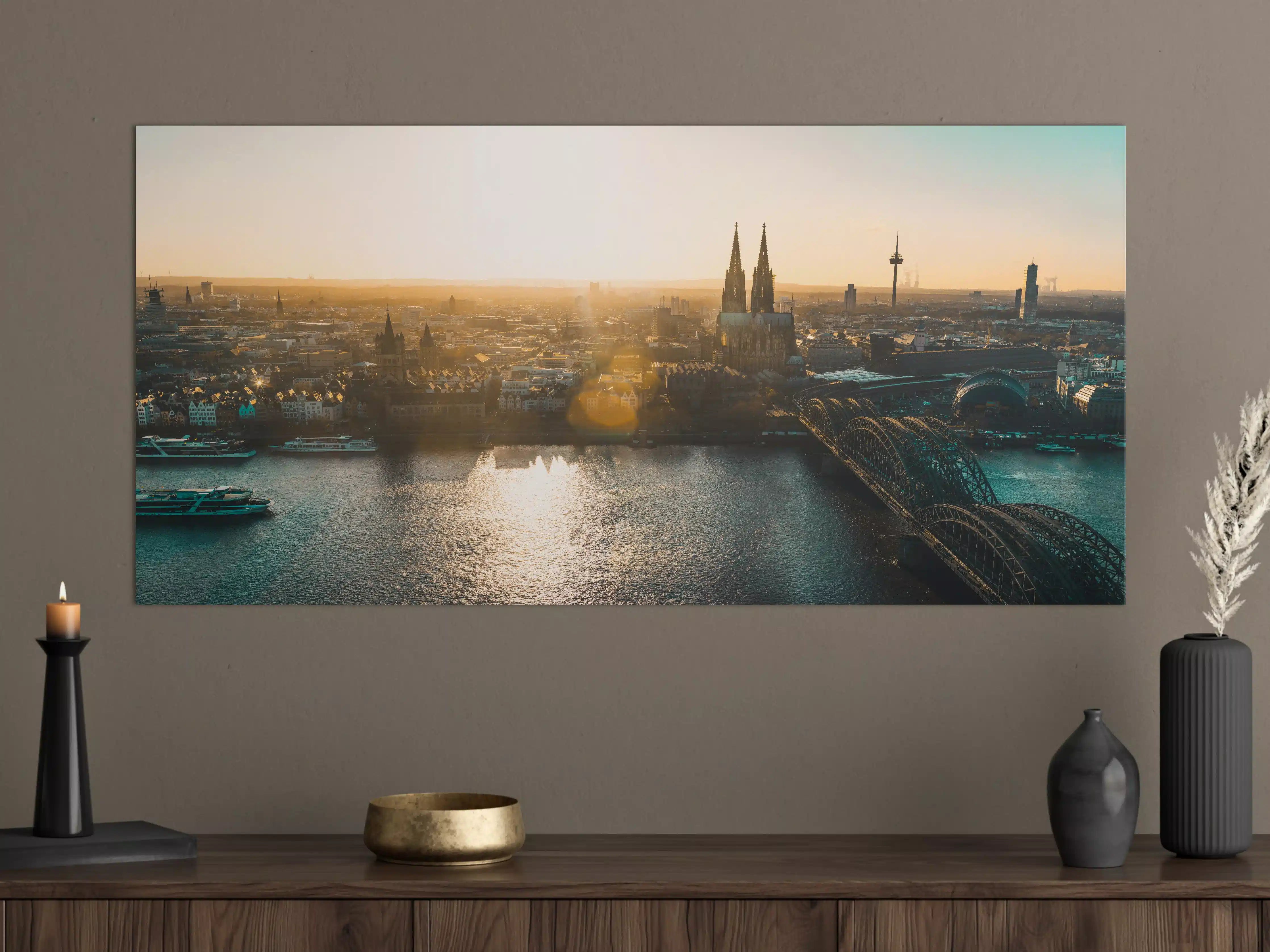 Große Wandbilder - Panoramablick auf Köln bei Sonnenaufgang
